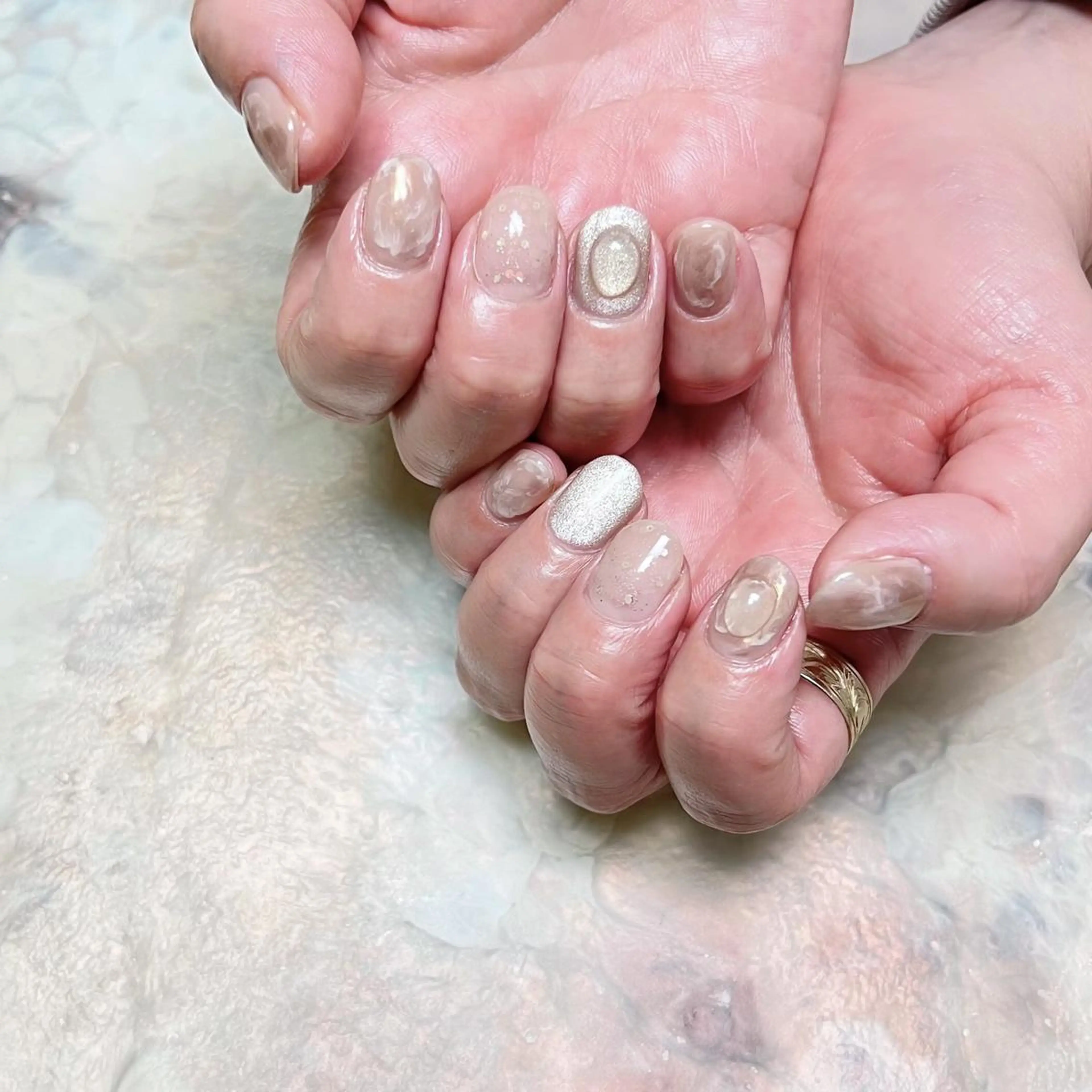 ネイル マグネットネイル ニュアンスネイル ショートネイル gemickle nailのネイルデザイン