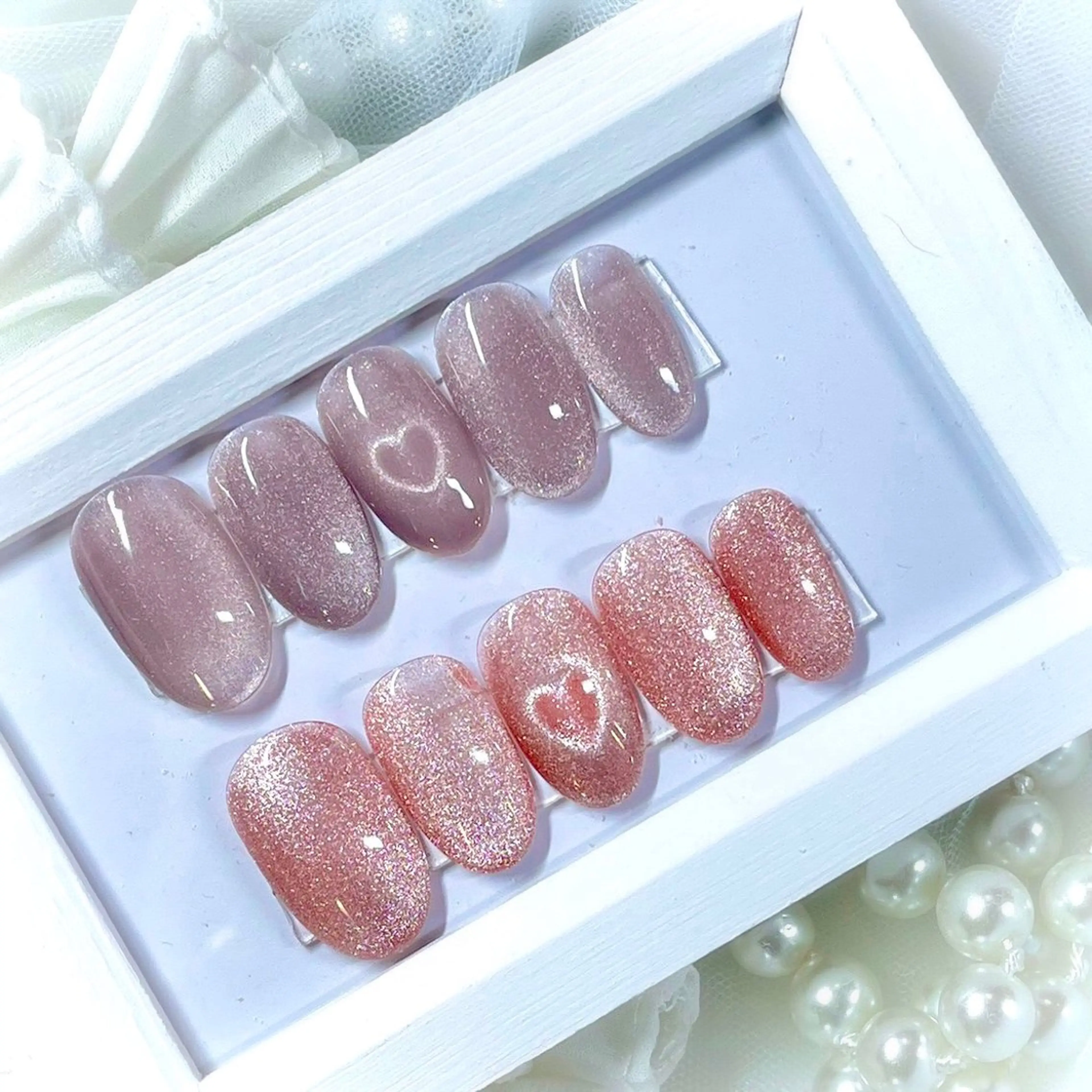 ネイル ハート マグネットネイル ボガスティーズネイル 川崎店のネイルデザイン