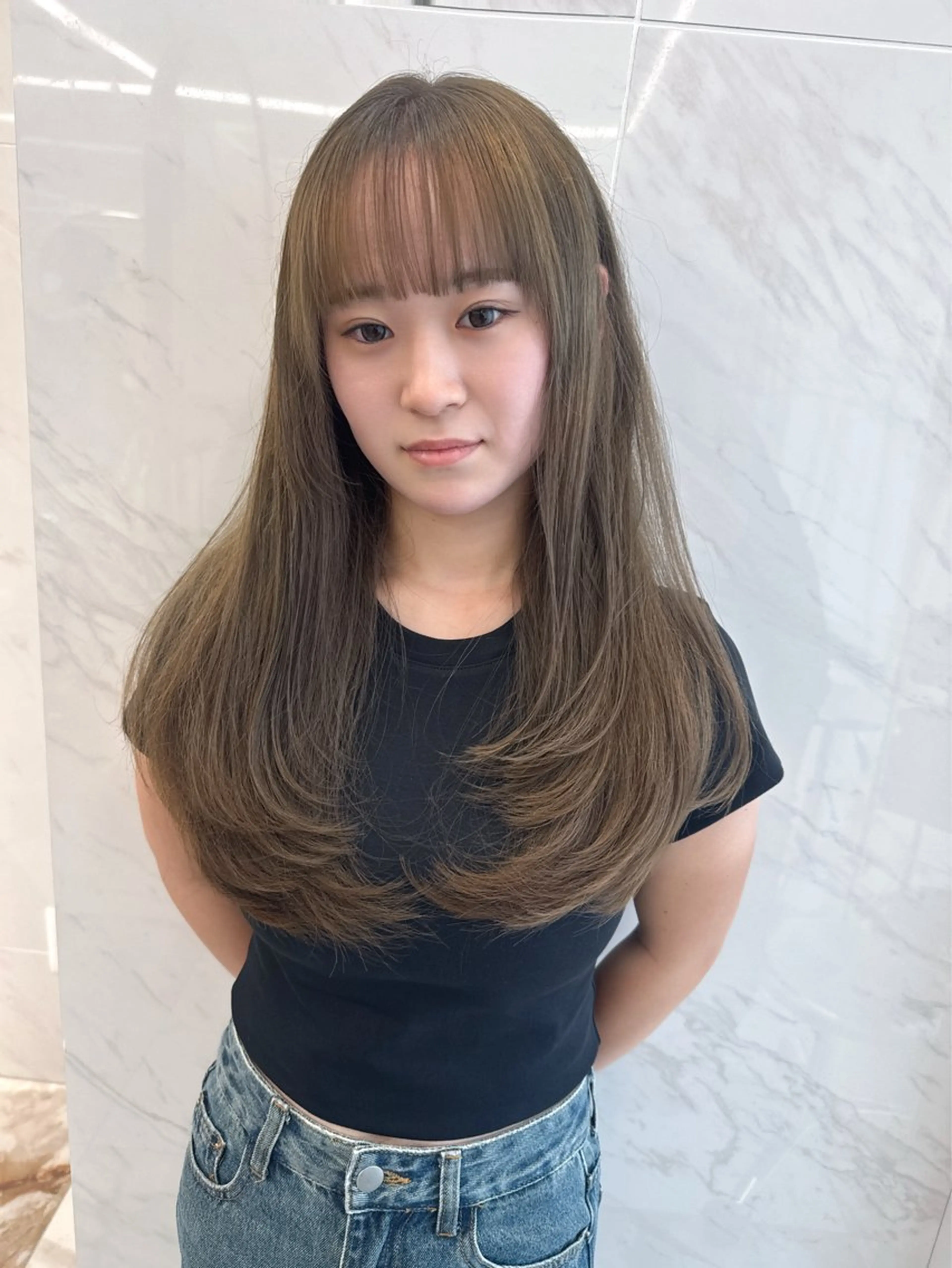 ロング カラー レイヤーカット カット ヘアカラー ヘアセット 栄美容師/kiti /ボブ/ケントのヘアスタイル