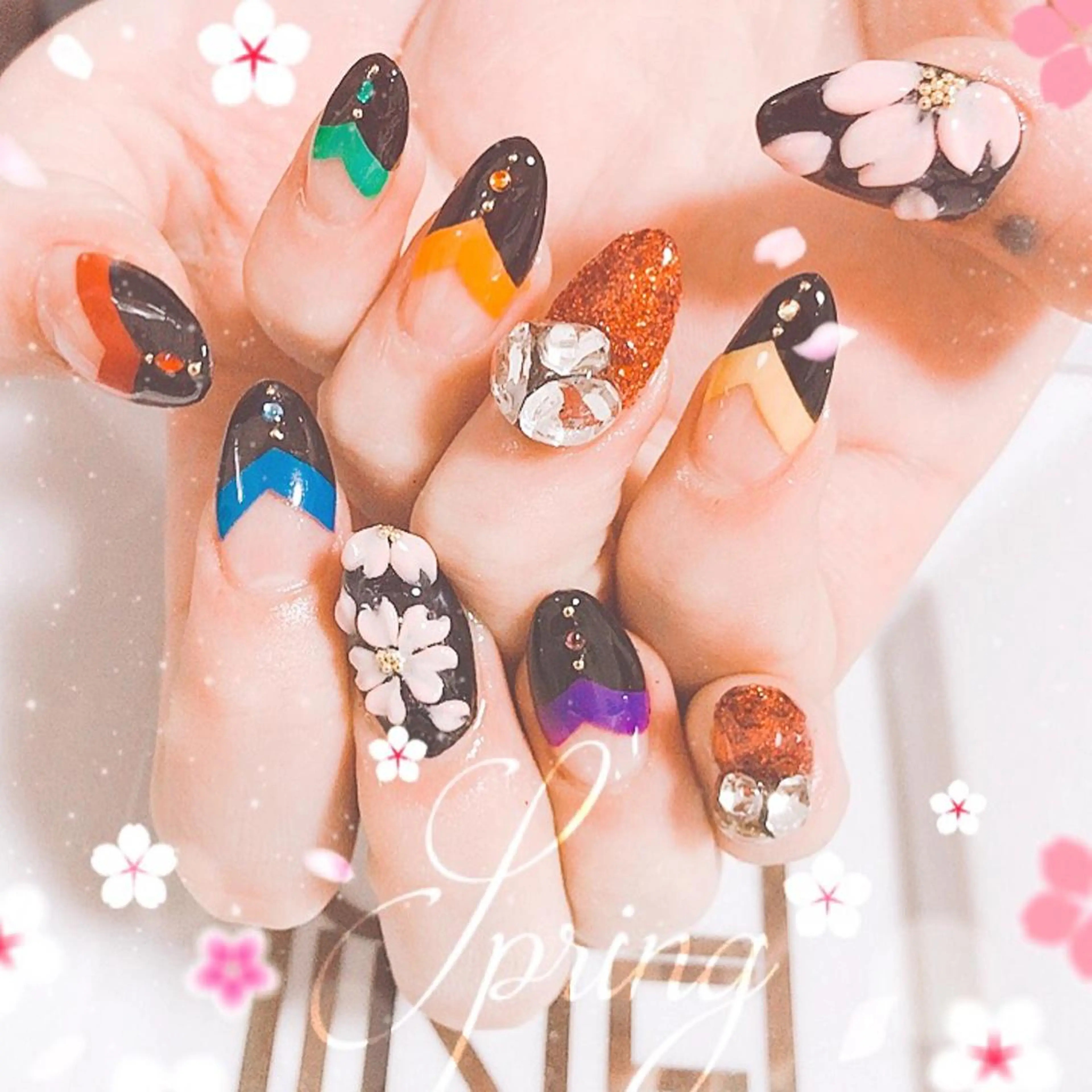 ネイル アートネイル 長さ出し marie nailのネイルデザイン