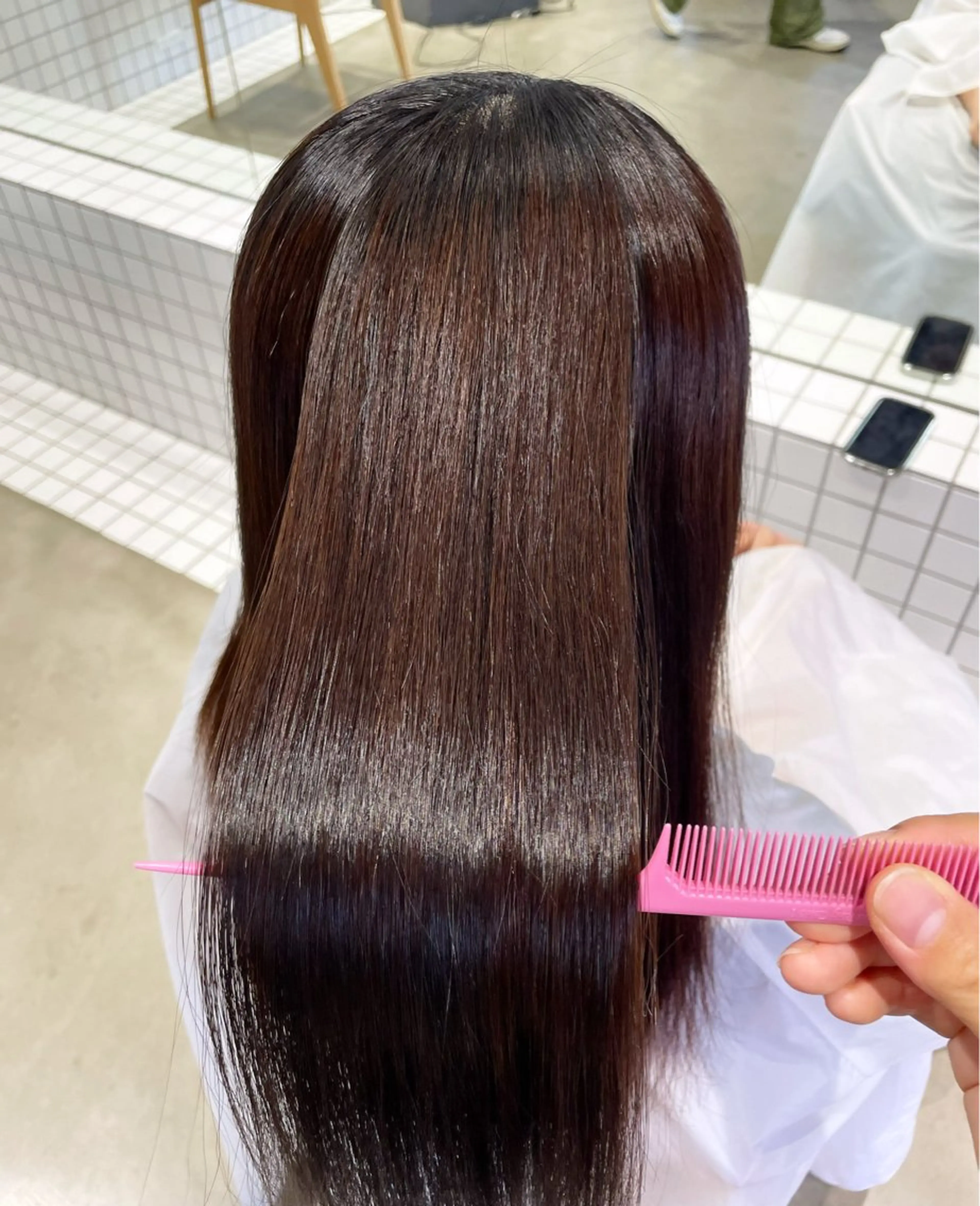 ロング パーマ 縮毛矯正 頼金 愛海のヘアスタイル