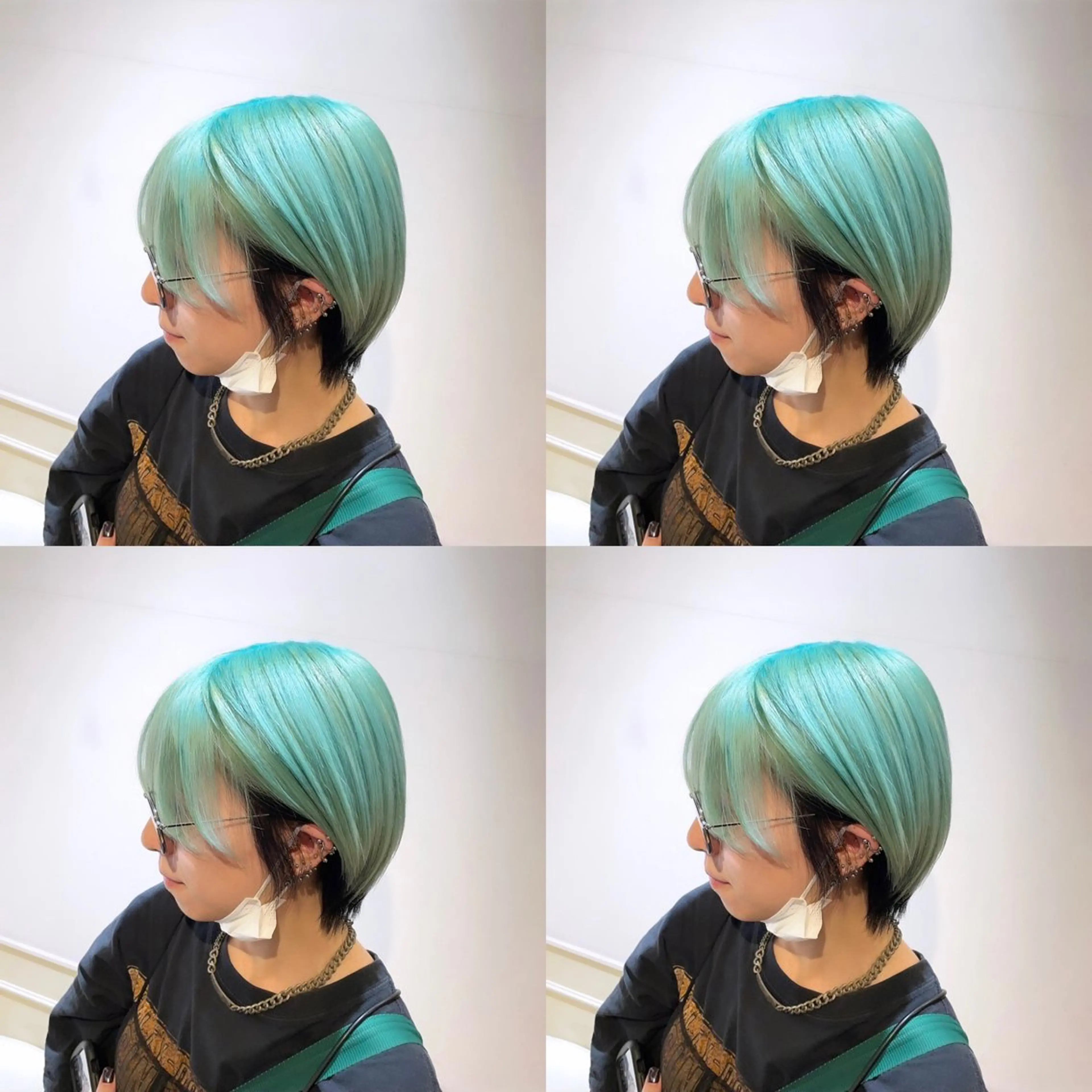 ショート カラー 黒髪 ミント 🌟トップデザイナー 高橋🌟のヘアスタイル