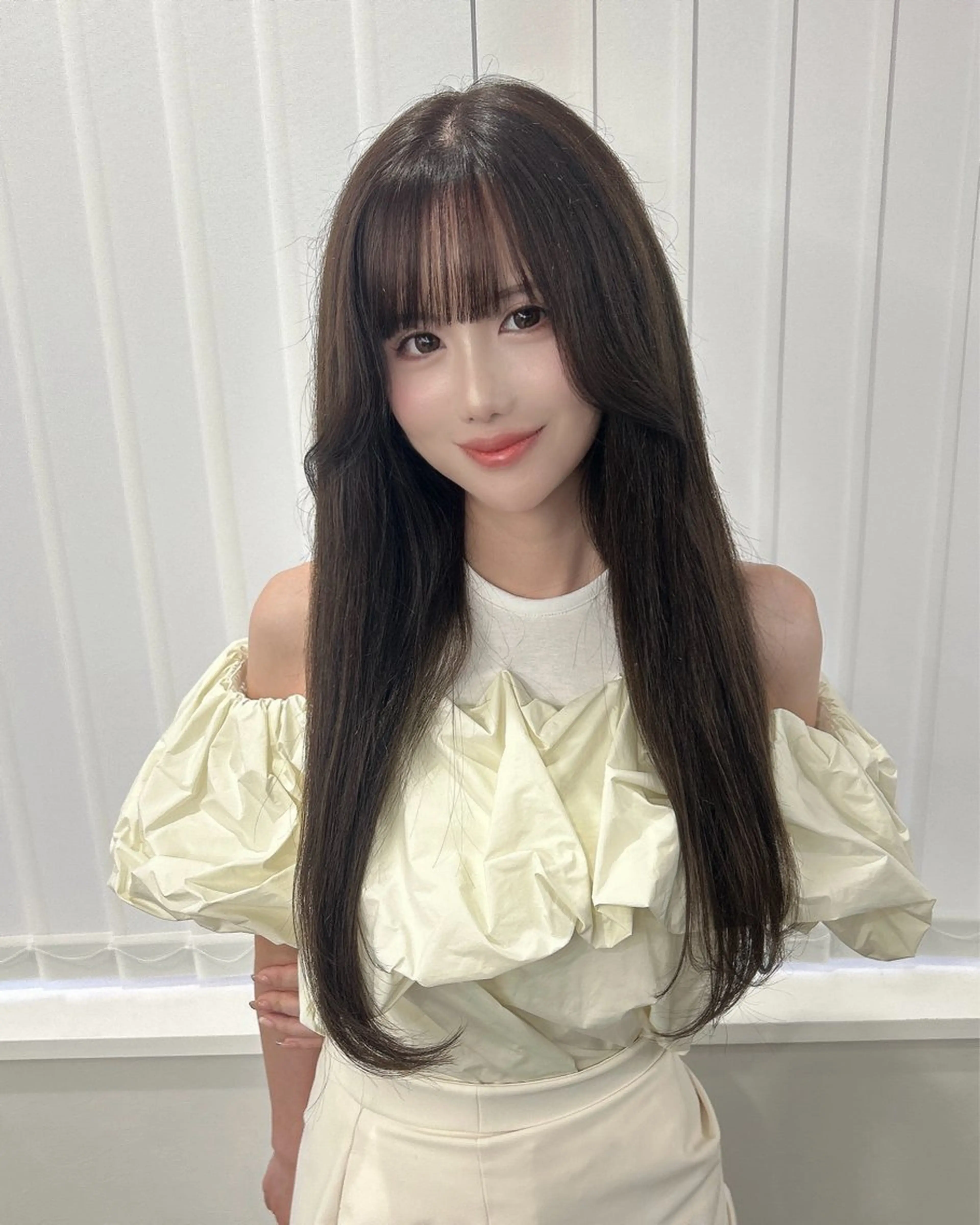 ロング カラー ブラウンカラー エクステ ヘアカラー エクステ LANDS所属・nanaka 🤍韓国ワンホンヘアのヘアスタイル