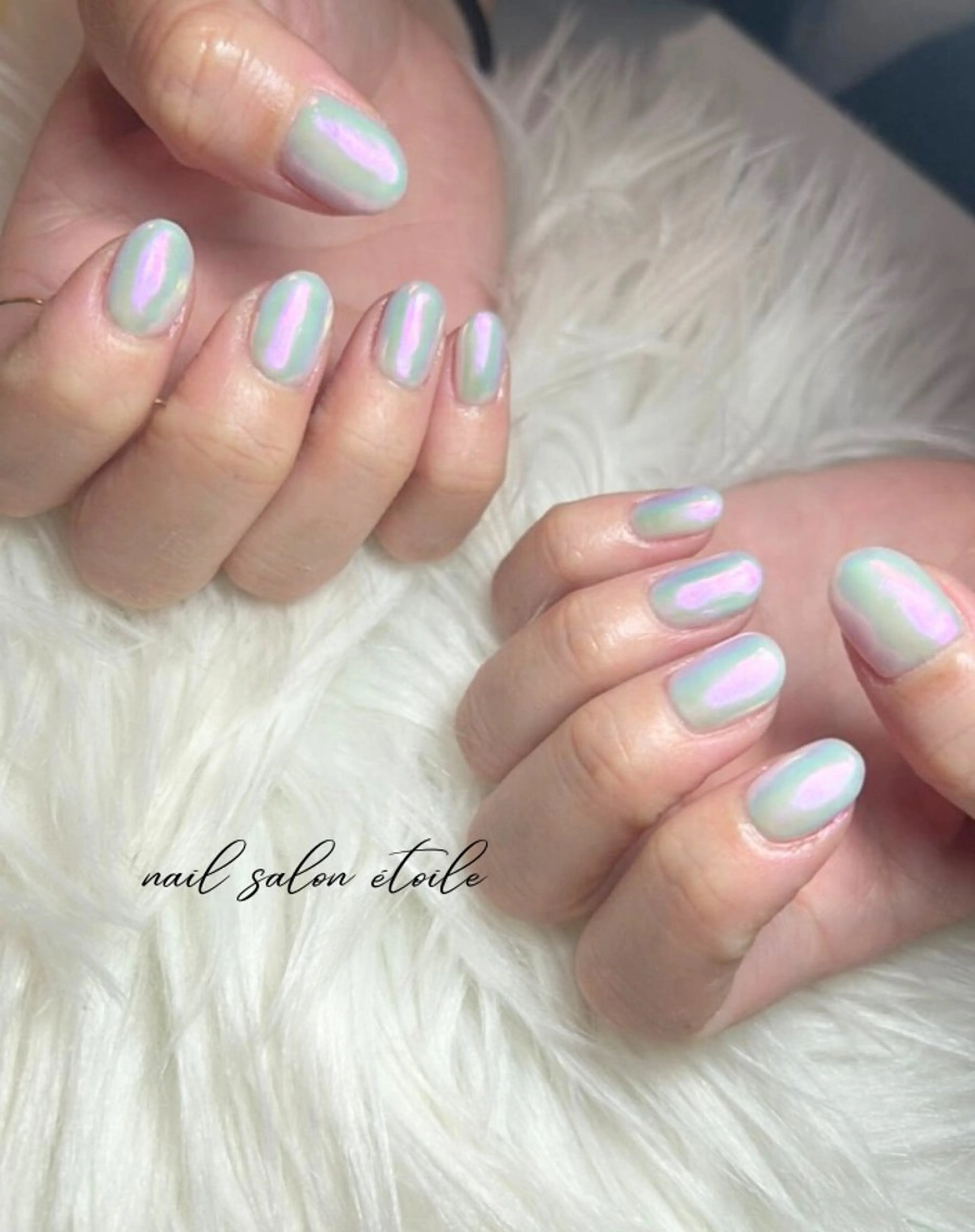 ネイル オーロラネイル ワンカラーネイル ハンドネイル nail salon étoileのネイルデザイン