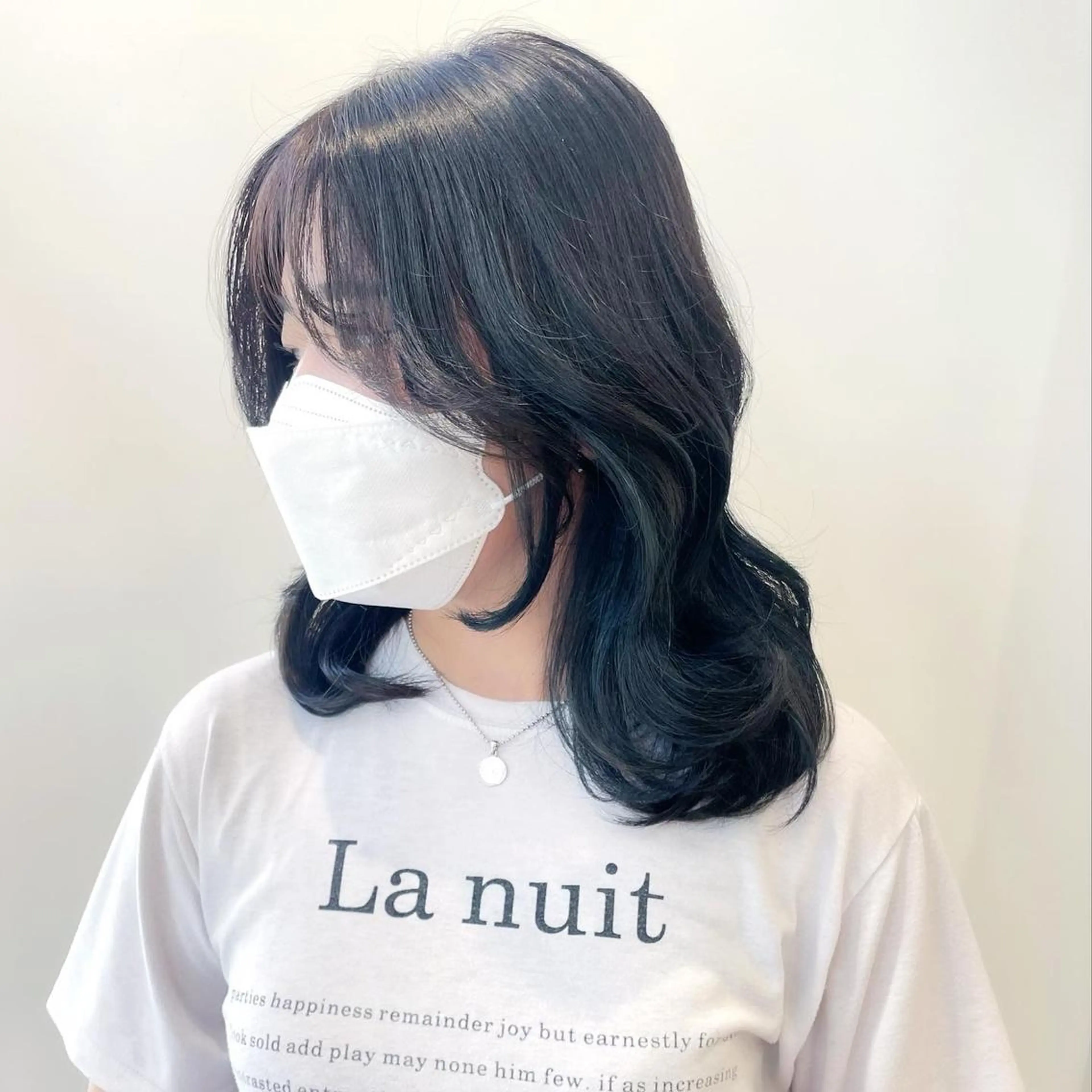 セミロング カラー 韓国レイヤーカット/ ダブルカラーのヘアスタイル