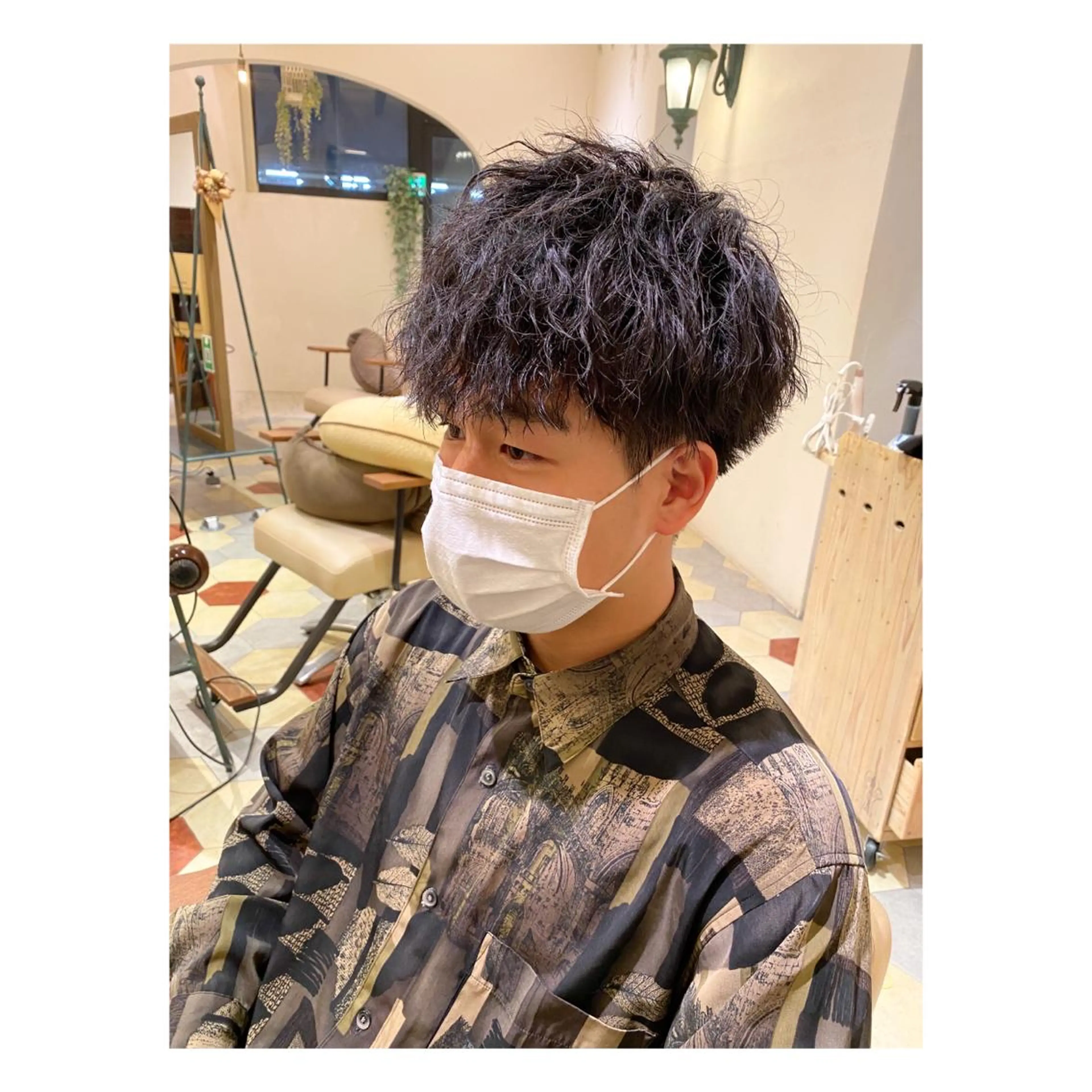 ショート パーマ メンズ カット パーマ 菊池大一 溝の口パーマのヘアスタイル