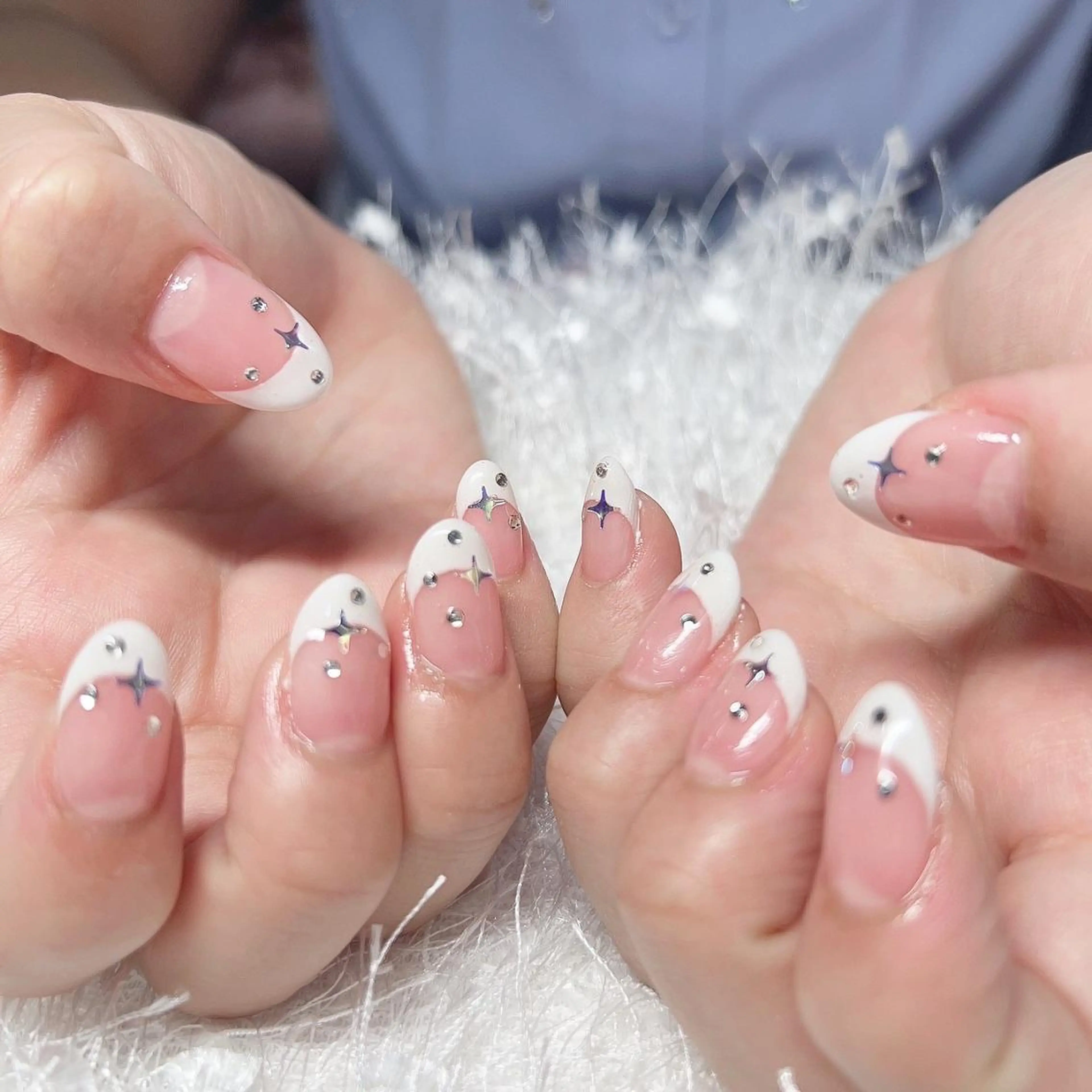 ネイル 長さ出し フレンチネイル ジェルネイル グラデーション 韓国ネイル ハンドネイル Nail&eye Belire 新宿のネイルデザイン