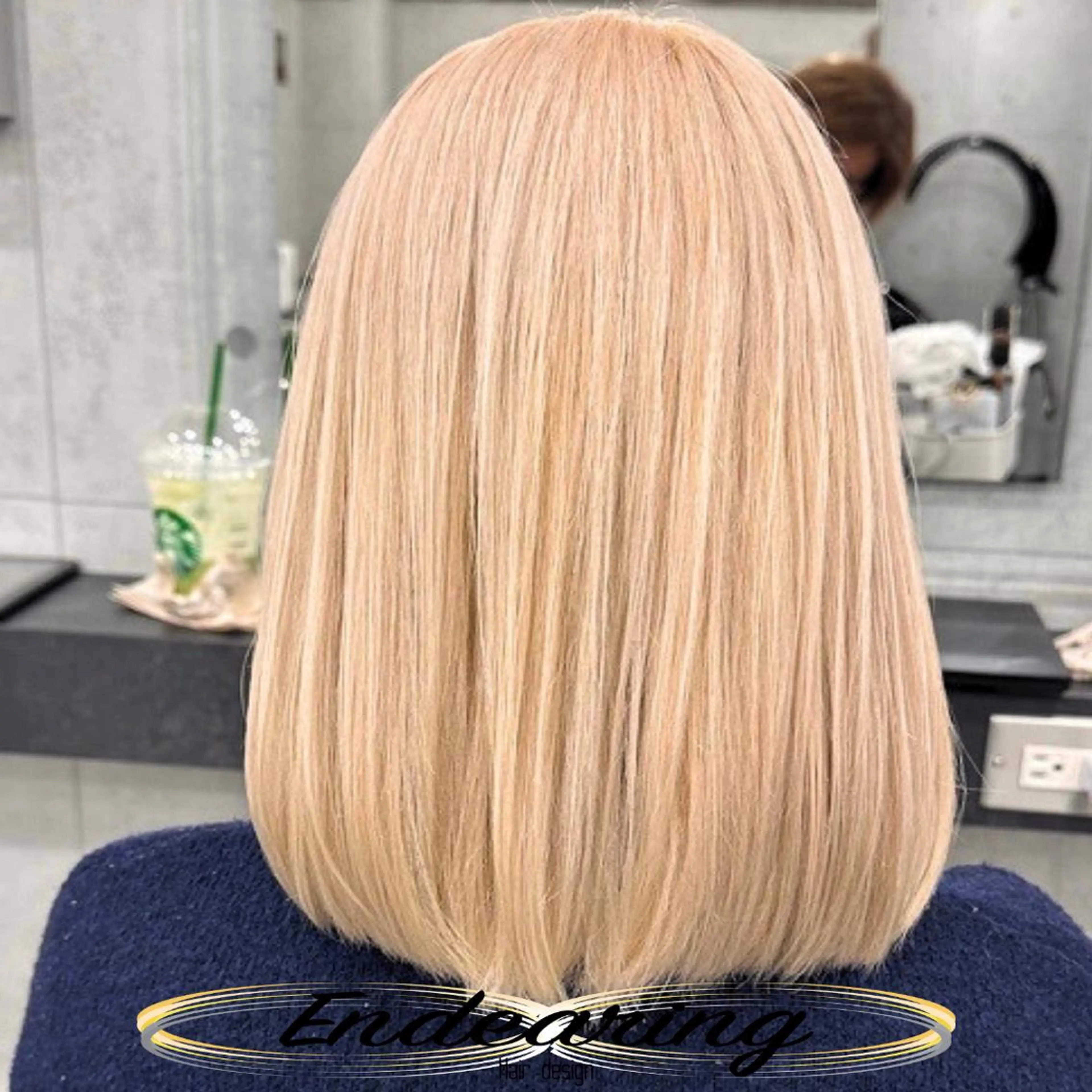 カラー ブリーチ 透明感カラー シルバー ボブ ヘアカラー Endearing 銀座/レイヤーカットのヘアスタイル