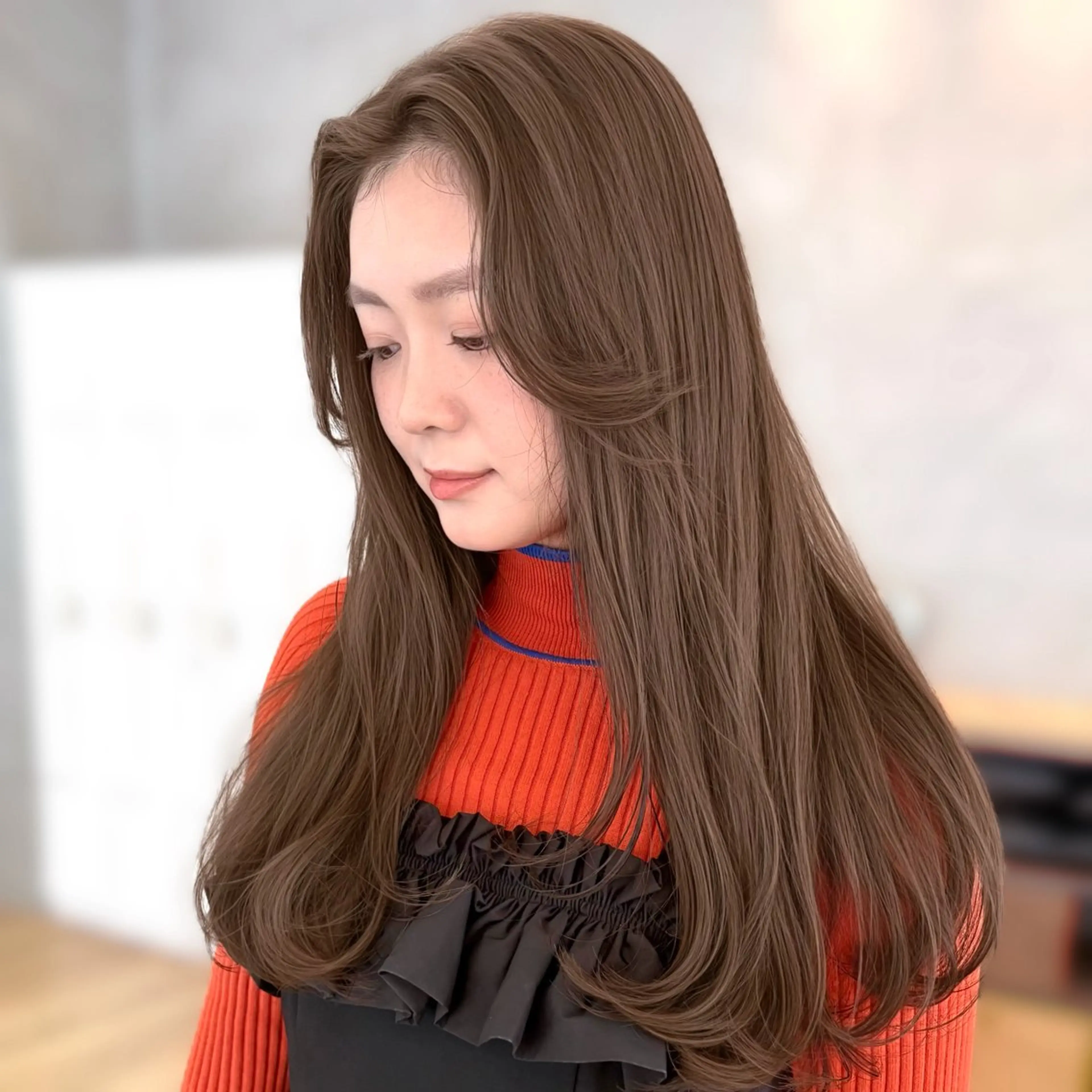 ロング カラー ベージュカラー レイヤーカット mashu Atoro所属・梅田美容室/レイヤー /ベージュ/miyuのヘアスタイル