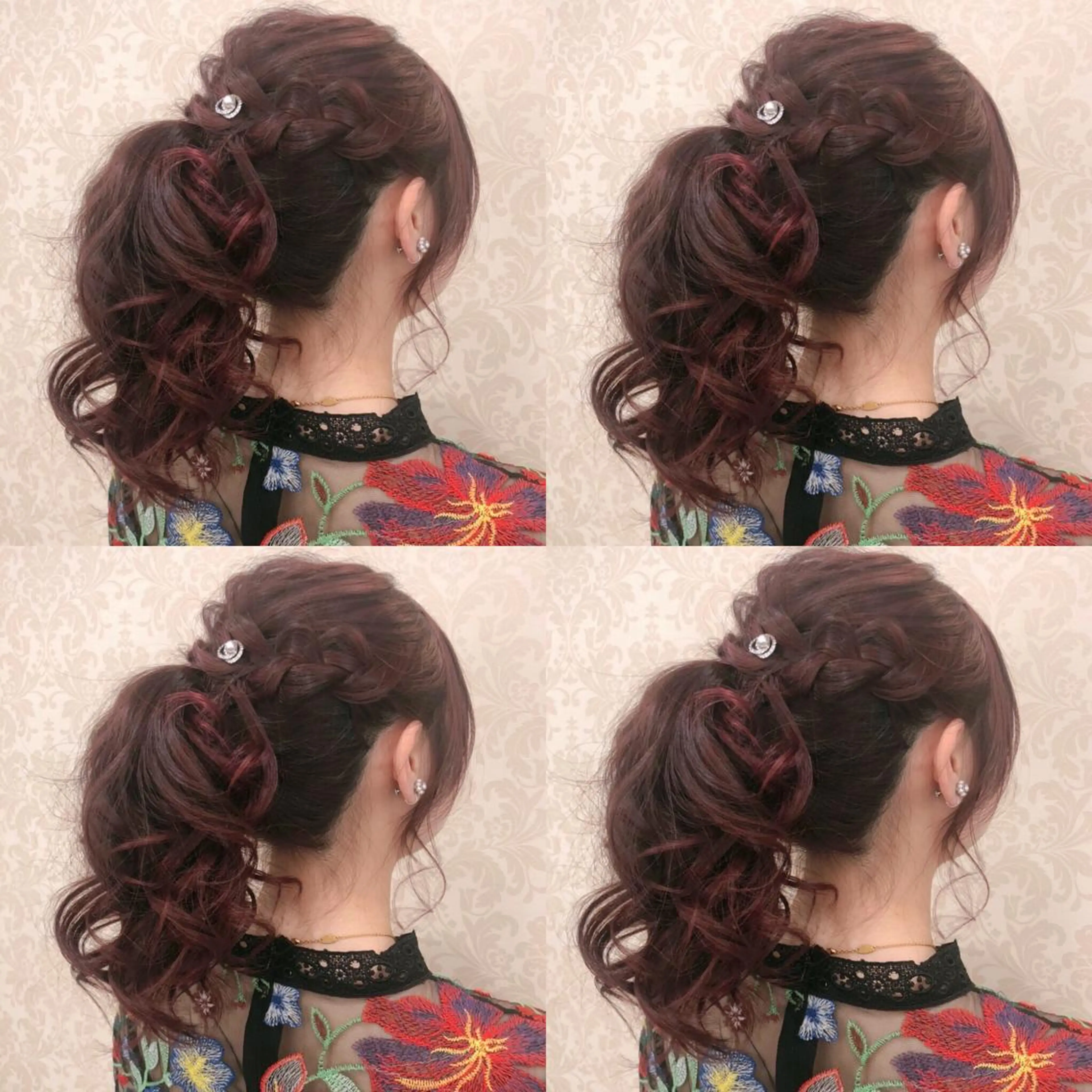セミロング カラー ヘアアレンジ ポニーテール ヘアセット 🌷MAYU 🌷のヘアスタイル