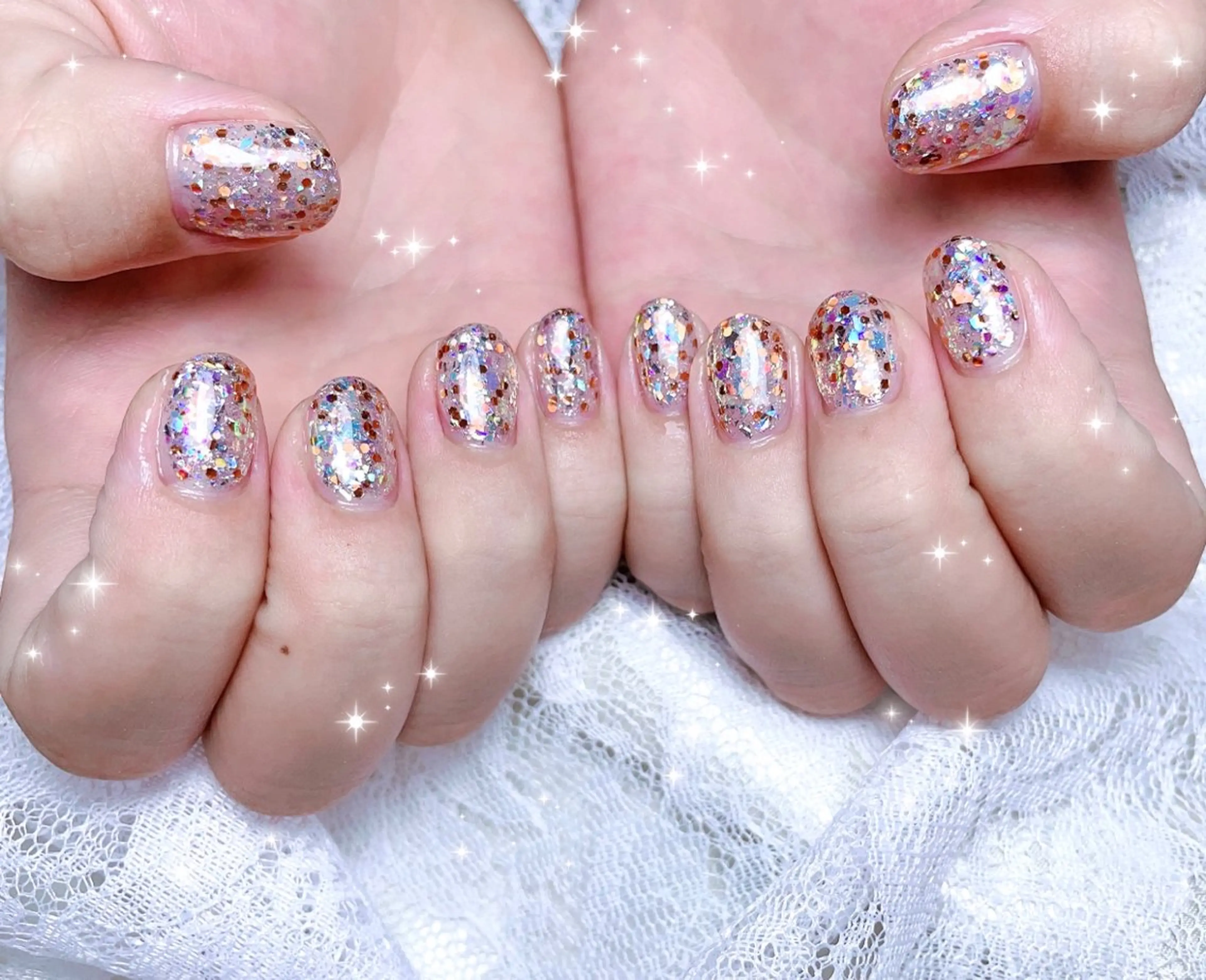 ネイル ラメ(グリッター) ハンドネイル FLARE NAIL フレアネイルのネイルデザイン
