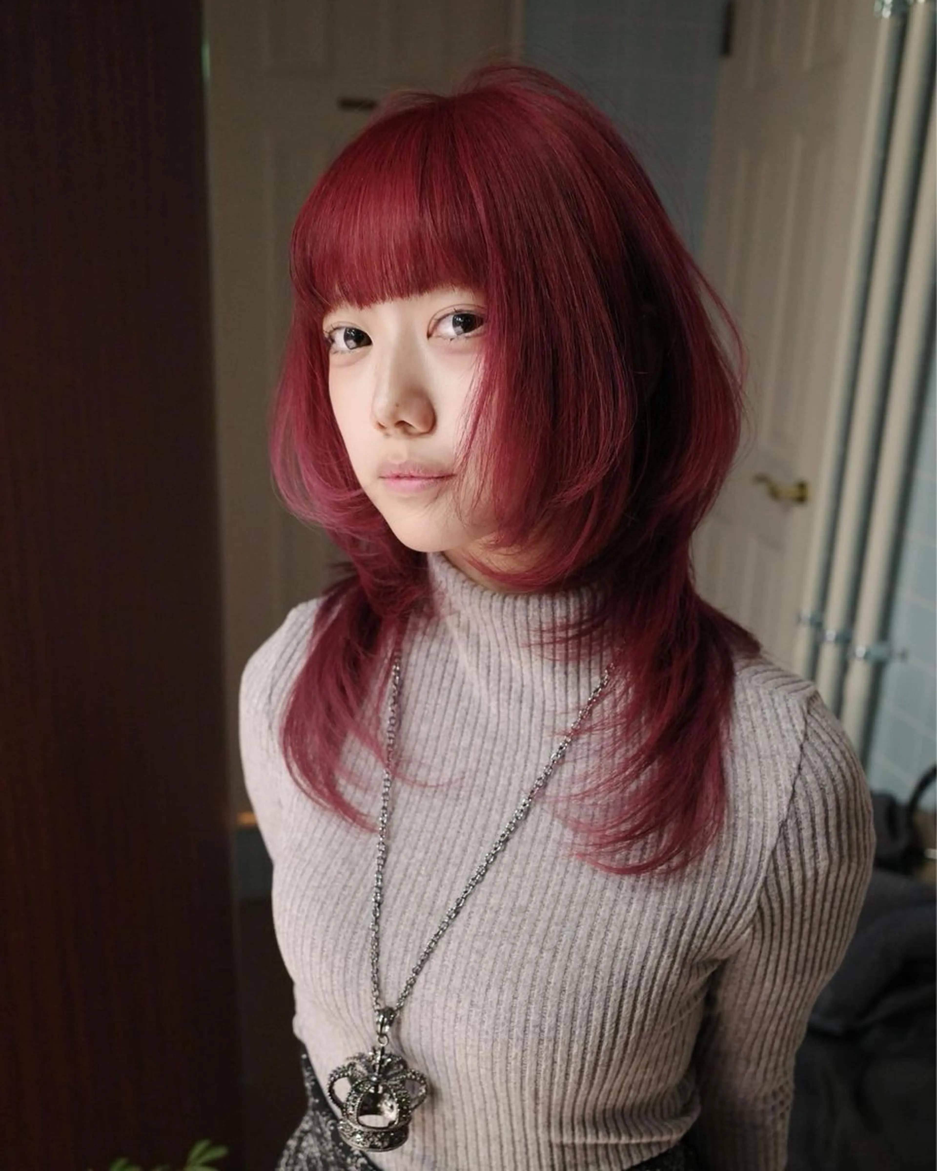 【ウルフカット】+【ブリーチ】+【前処理付きケアカラー】+【5ステップトリートメント】の写真