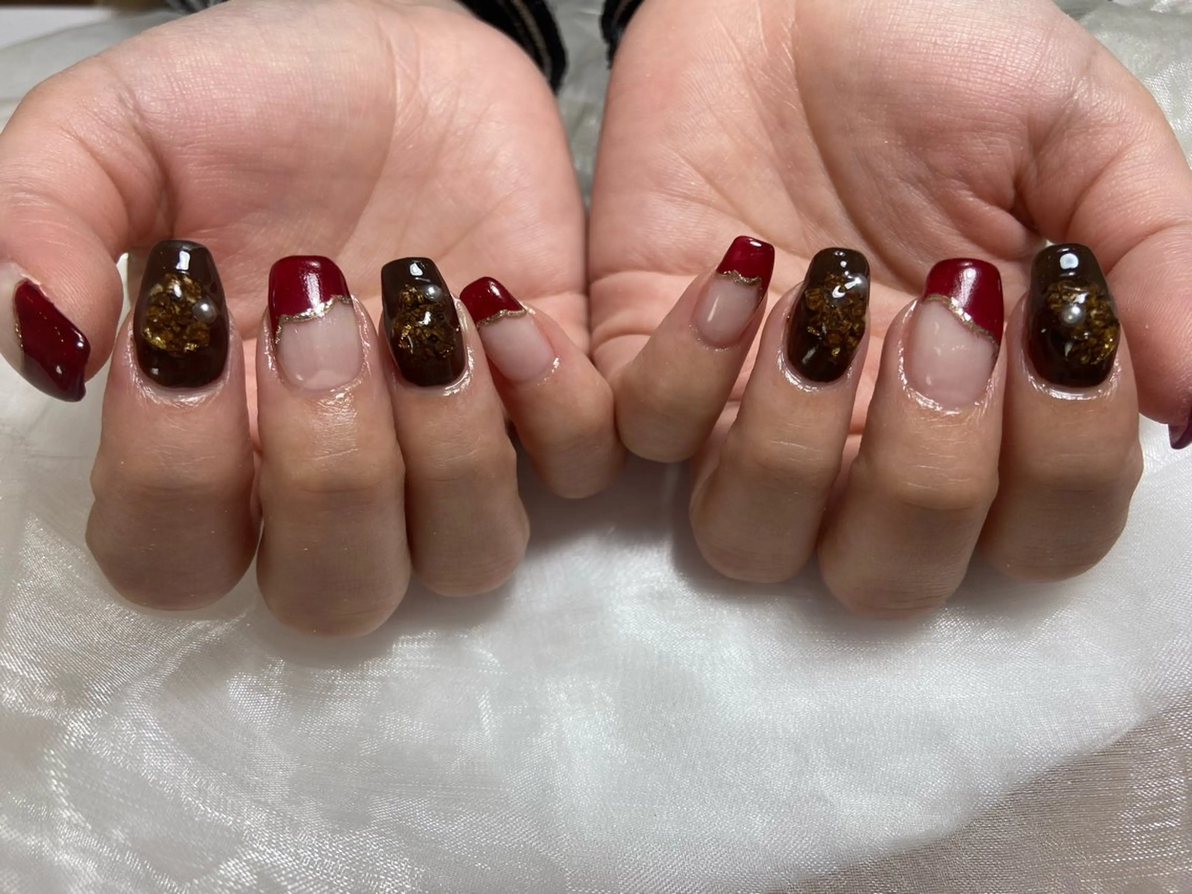 ネイル ジェルネイル パラジェル バレンタイン ハンドネイル mako 🌷のネイルデザイン