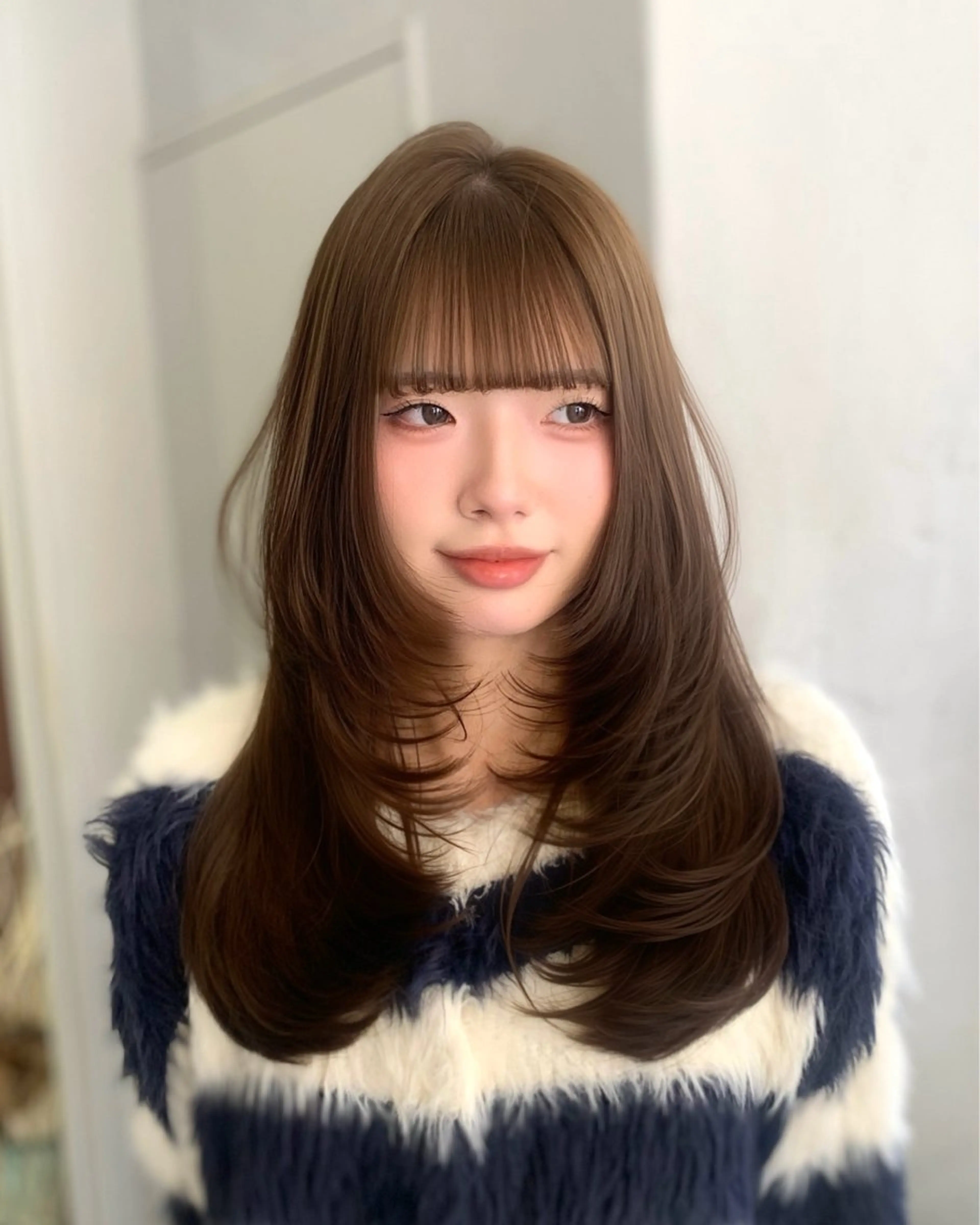 セミロング カット ヘアカラー トリートメント 🎀韓国風顔周り× 透明感/梅田/アリサのヘアスタイル