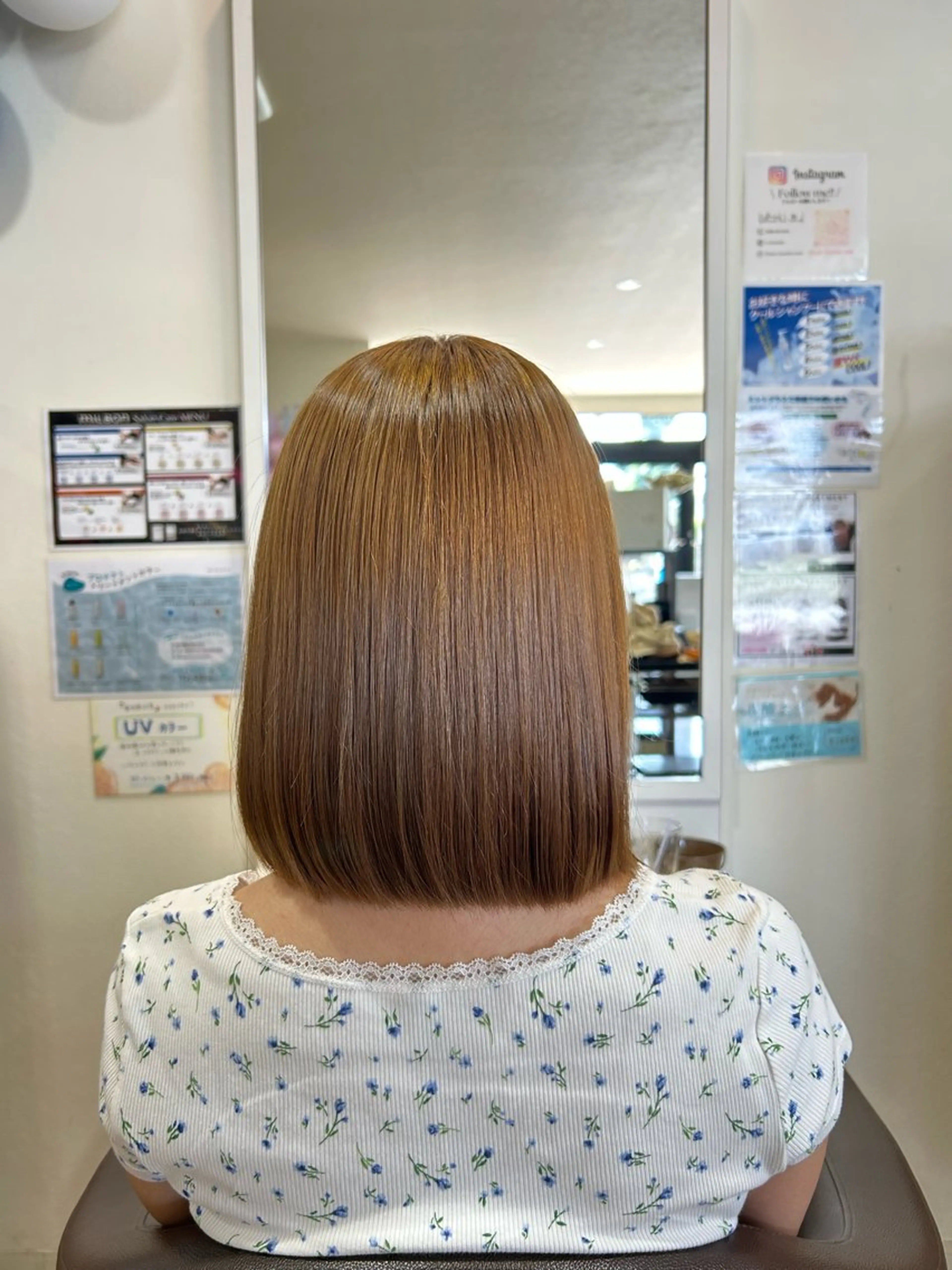 ミディアム ヘアカラー ボブ/ショートボブ/ 艶カラー/吉川清保のヘアスタイル