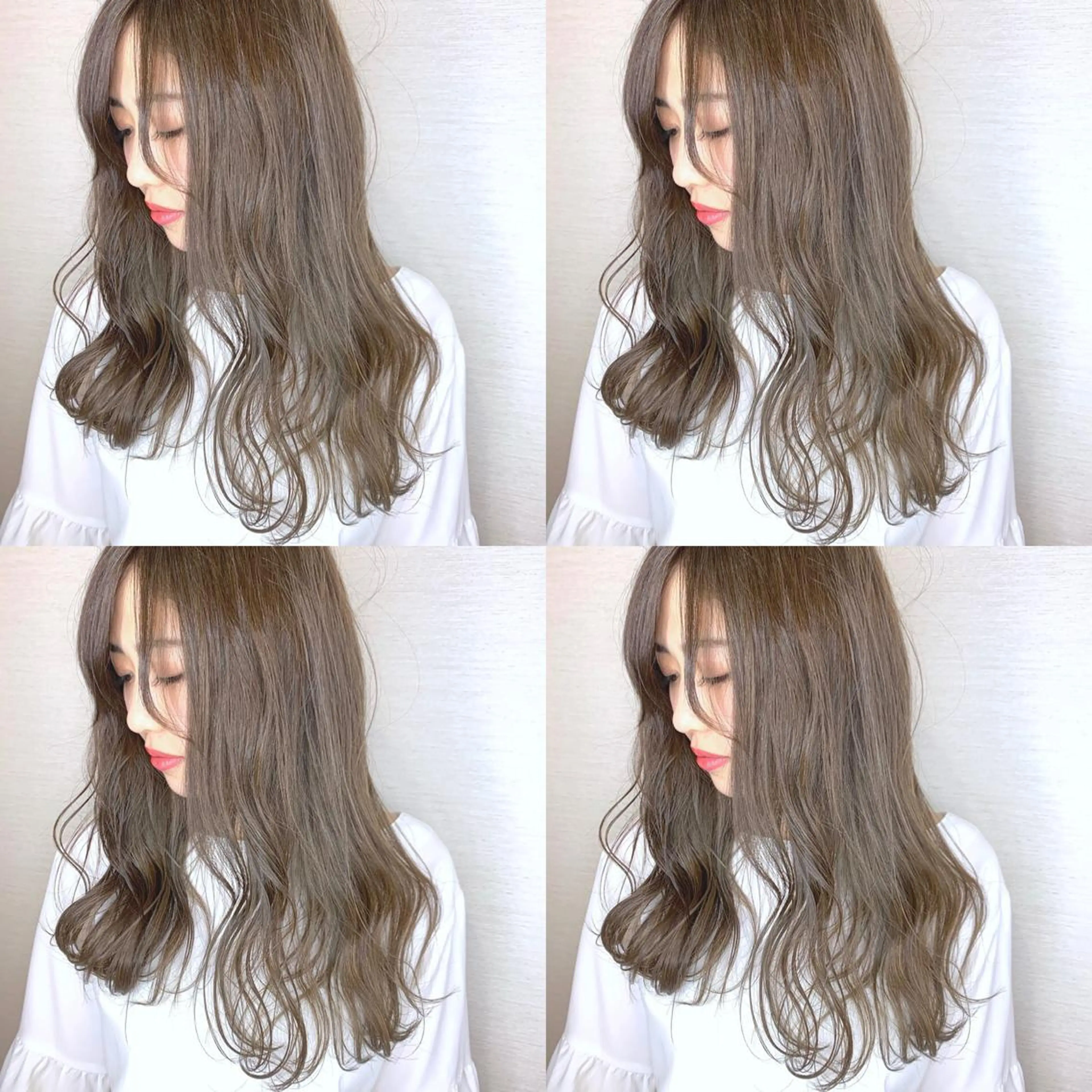 ロング カラー 韓国レイヤーカット/ ダブルカラーのヘアスタイル