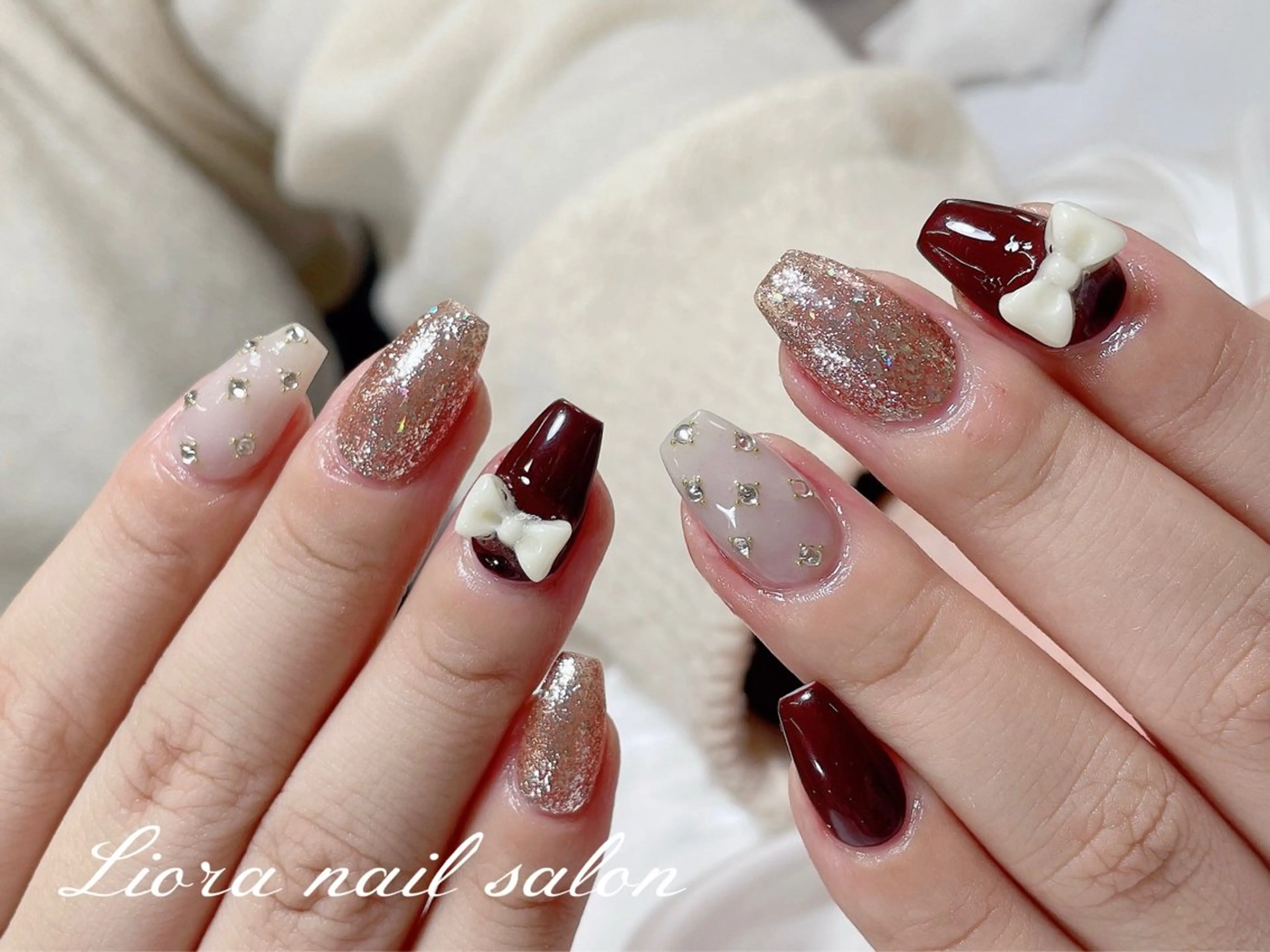 ネイル チークネイル フットネイル フレンチネイル ジェルネイル ガーリー ハンドネイル Liora nail 2のネイルデザイン