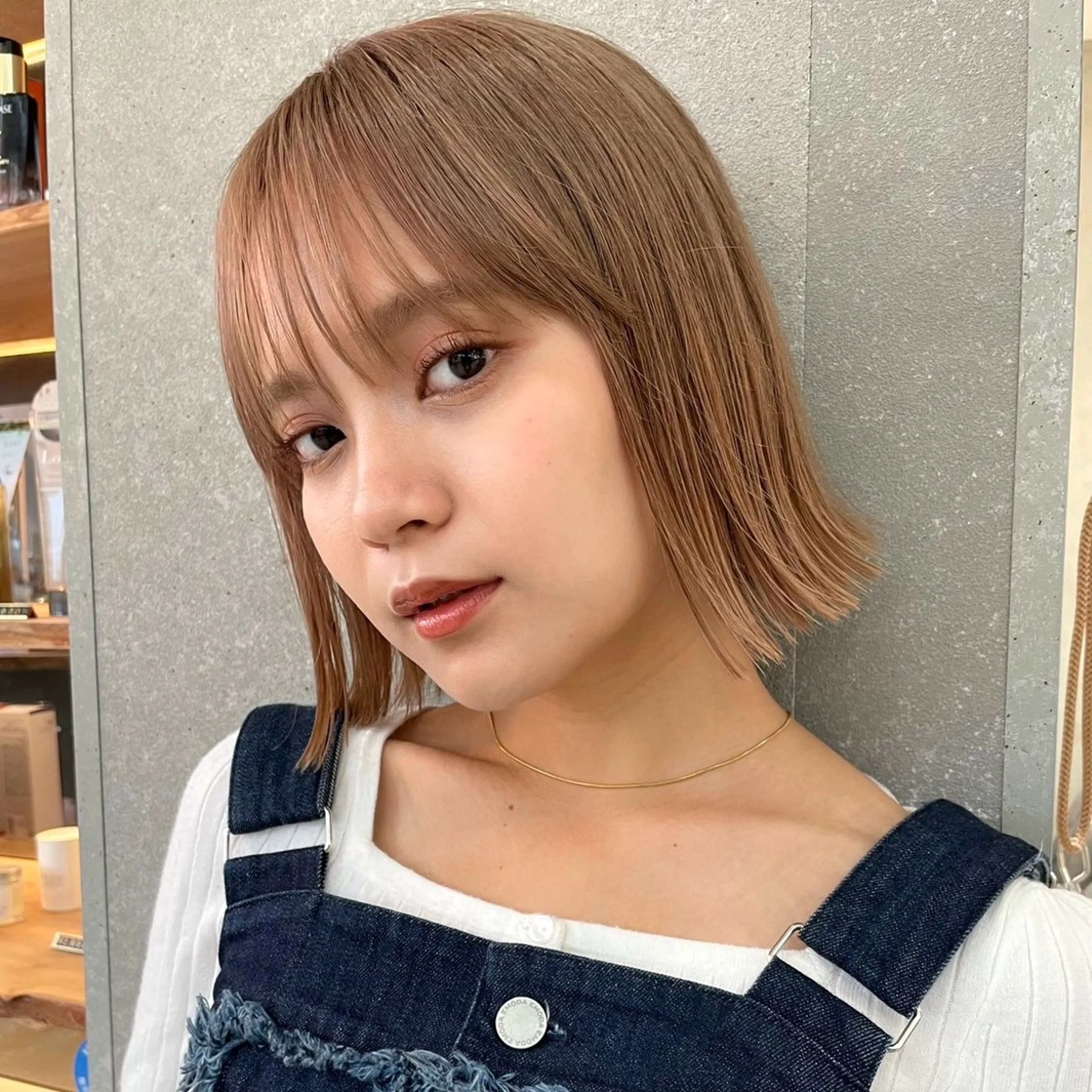 ミディアム カラー ボブ 似合わせカット 外ハネヘア ボブ/くびれボブ/ 髪質改善/Ru-kaのヘアスタイル