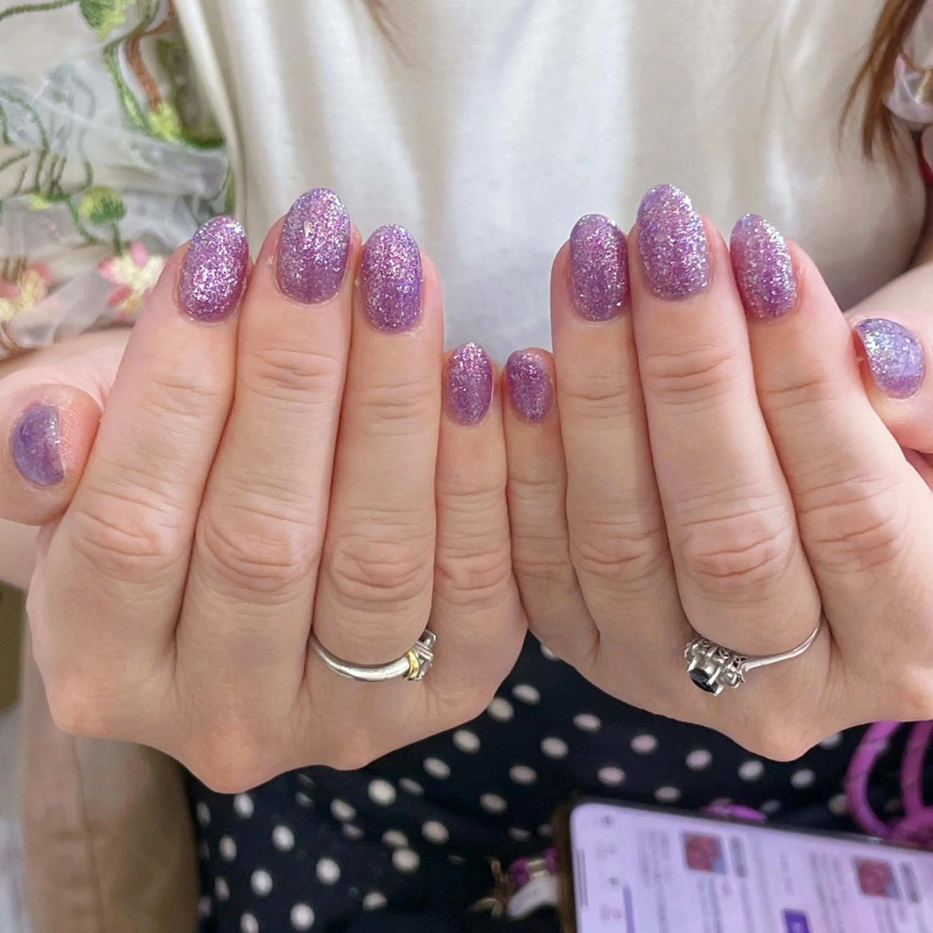 ネイル アートネイル オーロラネイル ガーリー キラキラネイル 韓国ネイル ハンドネイル DIANMOND NAIL🌸のネイルデザイン
