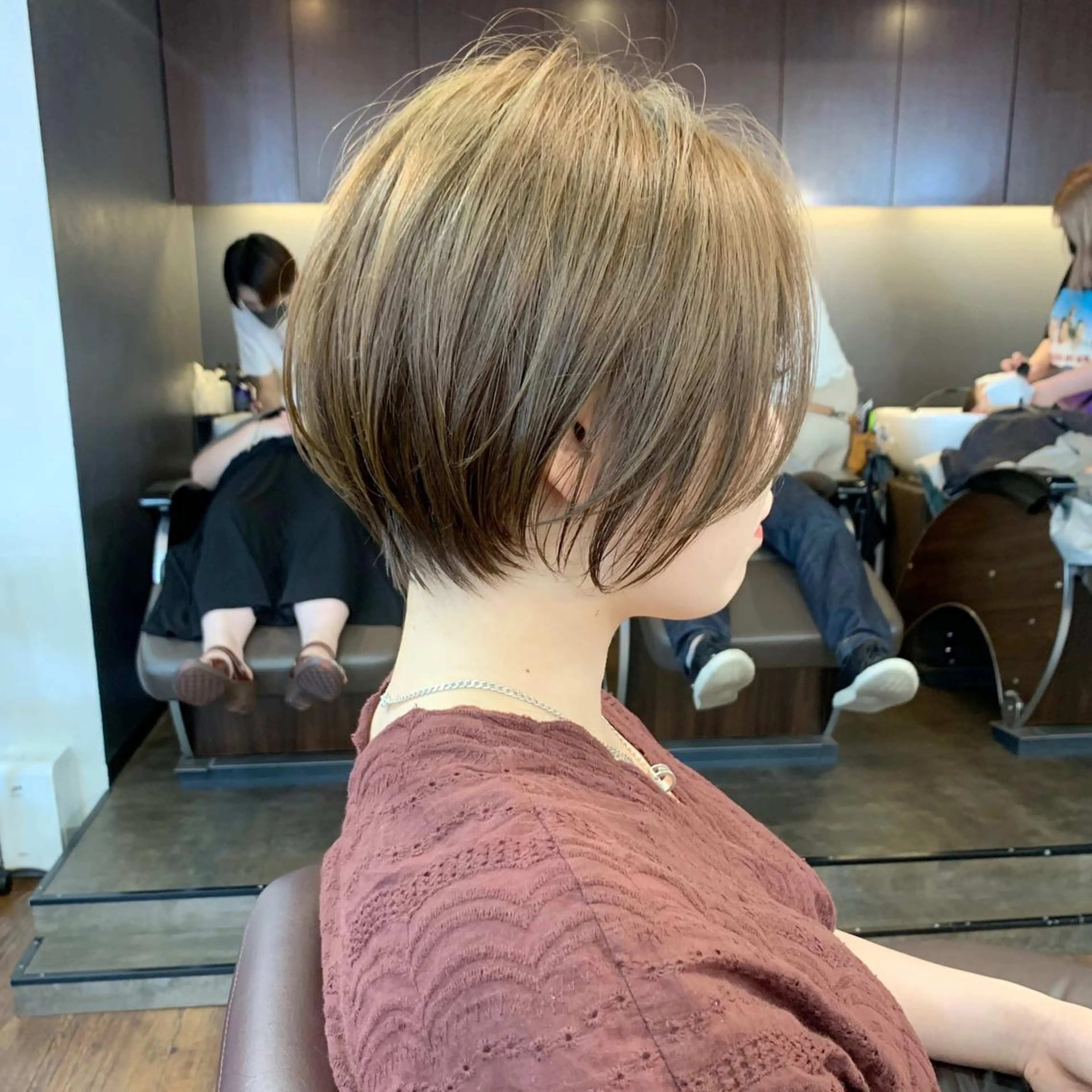 ショート カラー 縮毛矯正/ショート/ レイヤー/畑中正敏のヘアスタイル