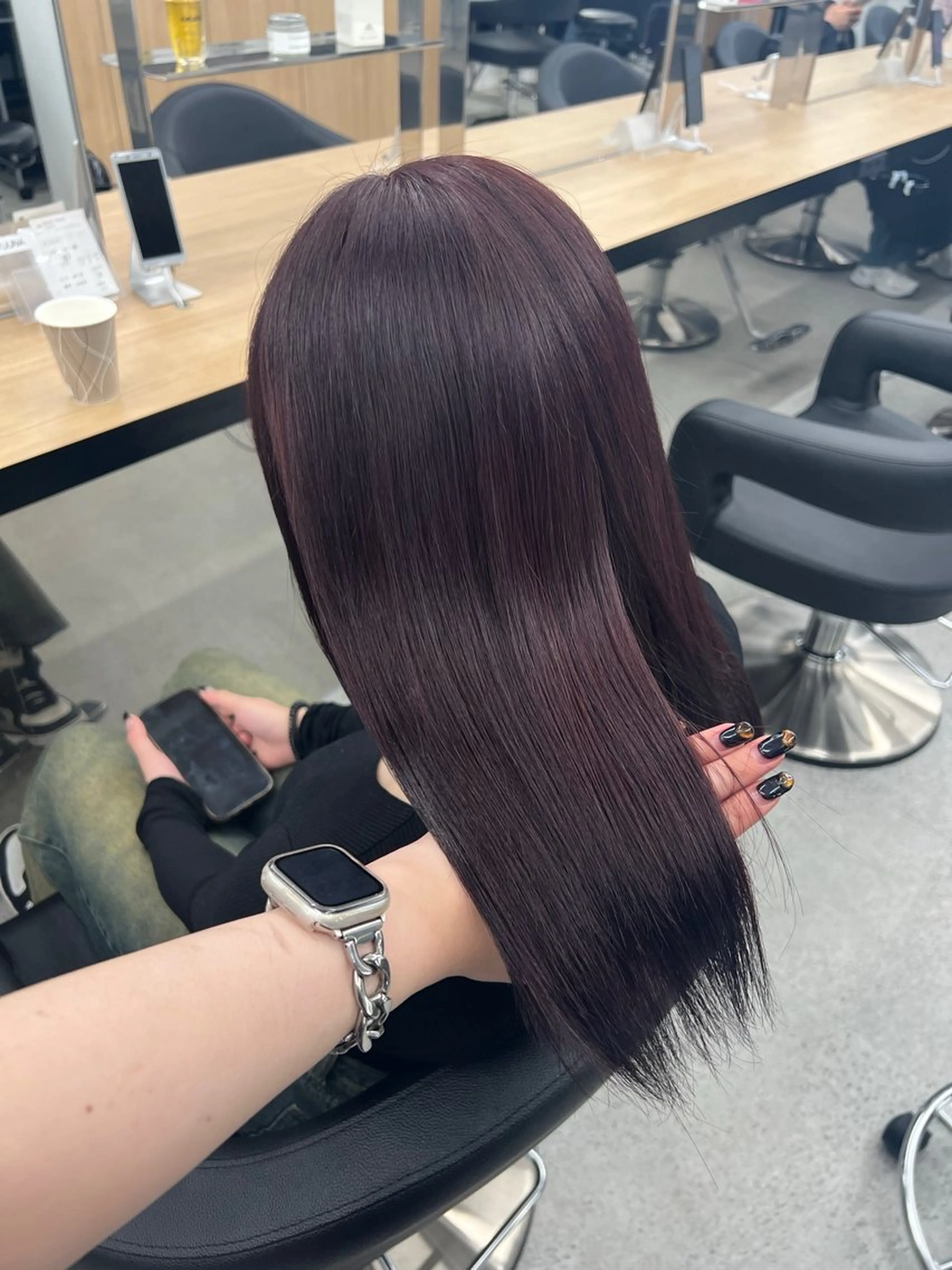 ロング カラー 暗髪🩶ラベンダー/ ブルー/ユウナ🤍のヘアスタイル