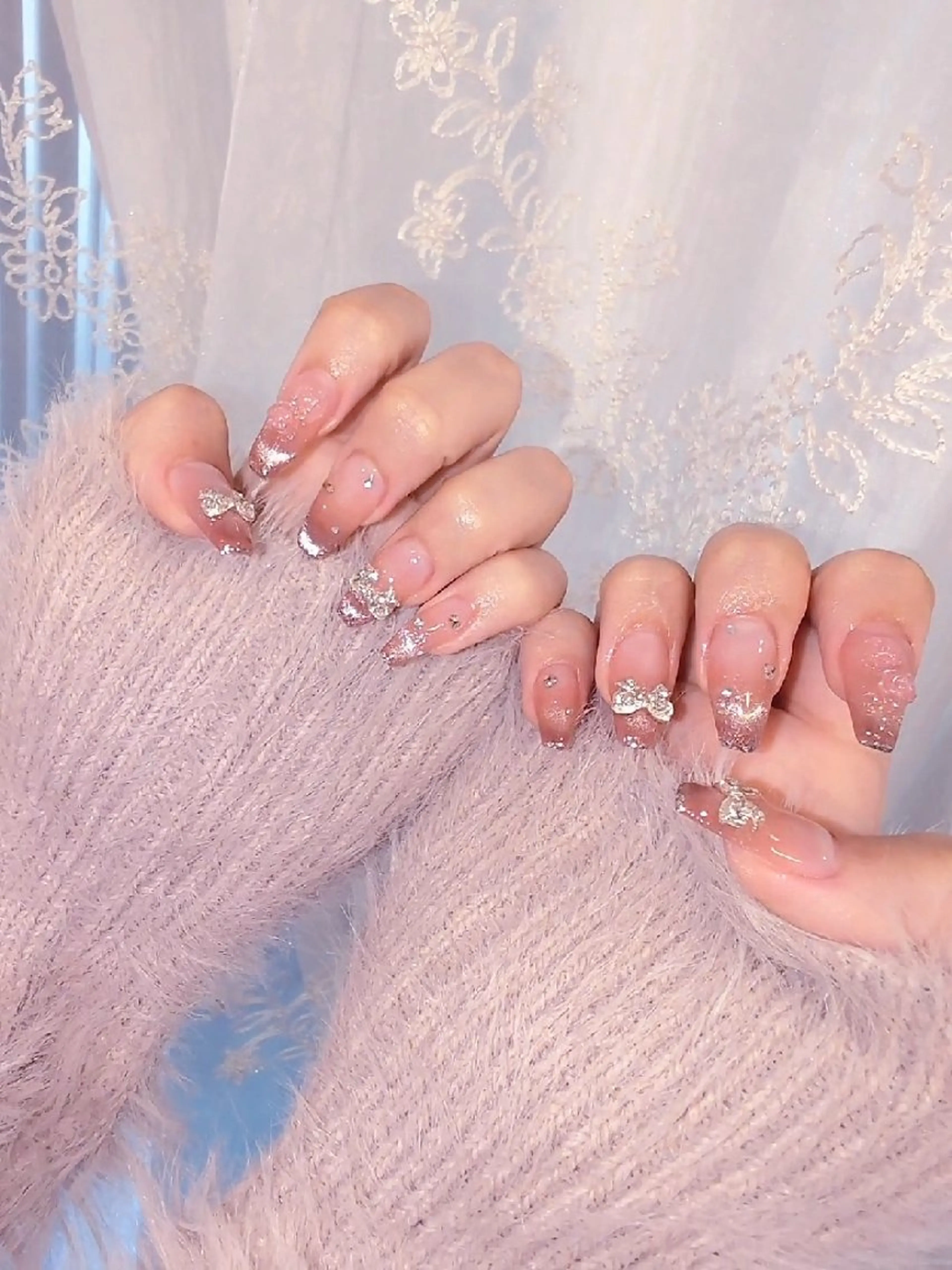 ネイル 長さ出し ジェルネイル 韓国ネイル マグネットネイル ニュアンスネイル ハンドネイル I LOVE ME  NAIL.｡.:*♡のネイルデザイン