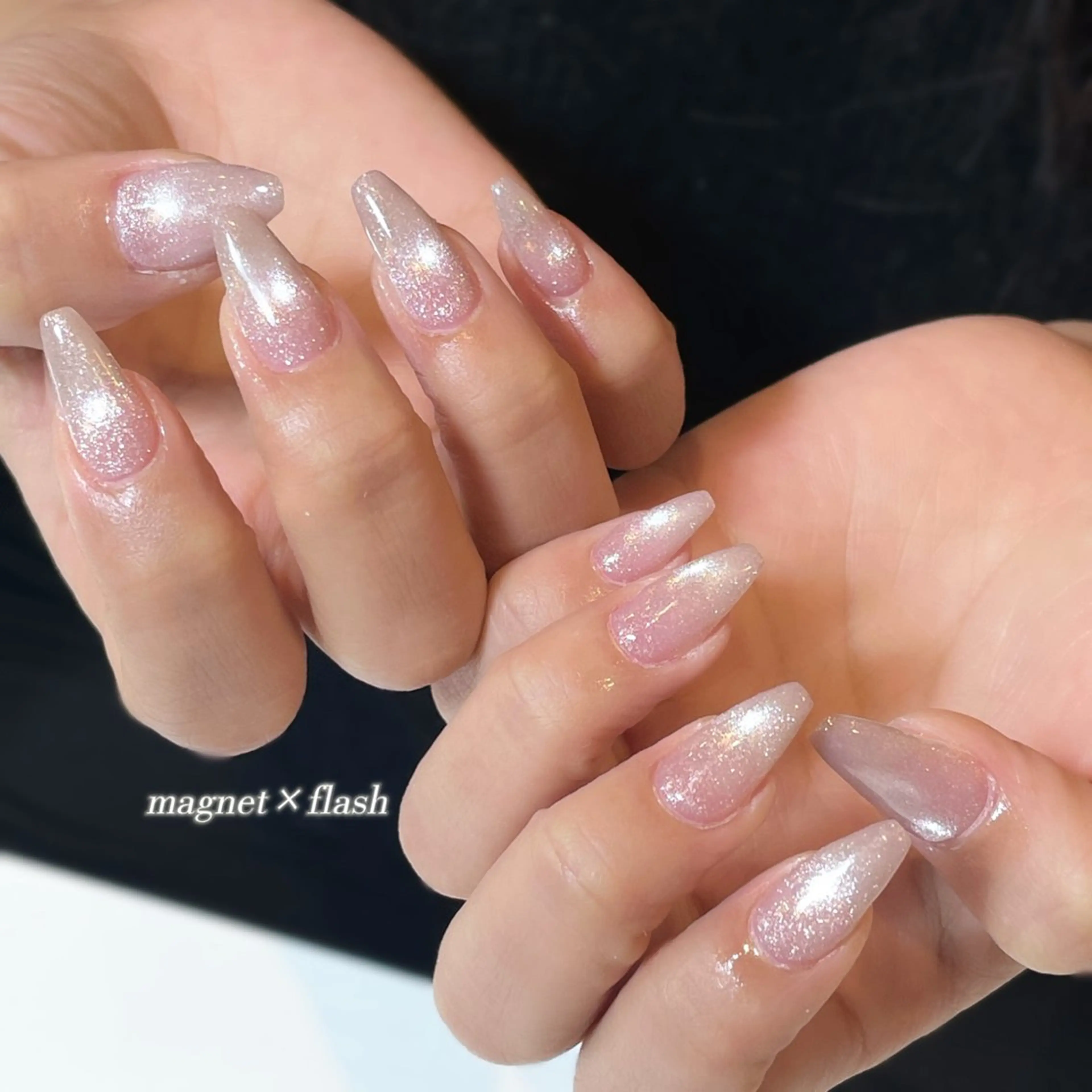 ネイル フラッシュネイル ジェルネイル マグネットネイル ハンドネイル nailsalon Moa【モア】所属・yurika 🌷.*･ﾟのネイルデザイン