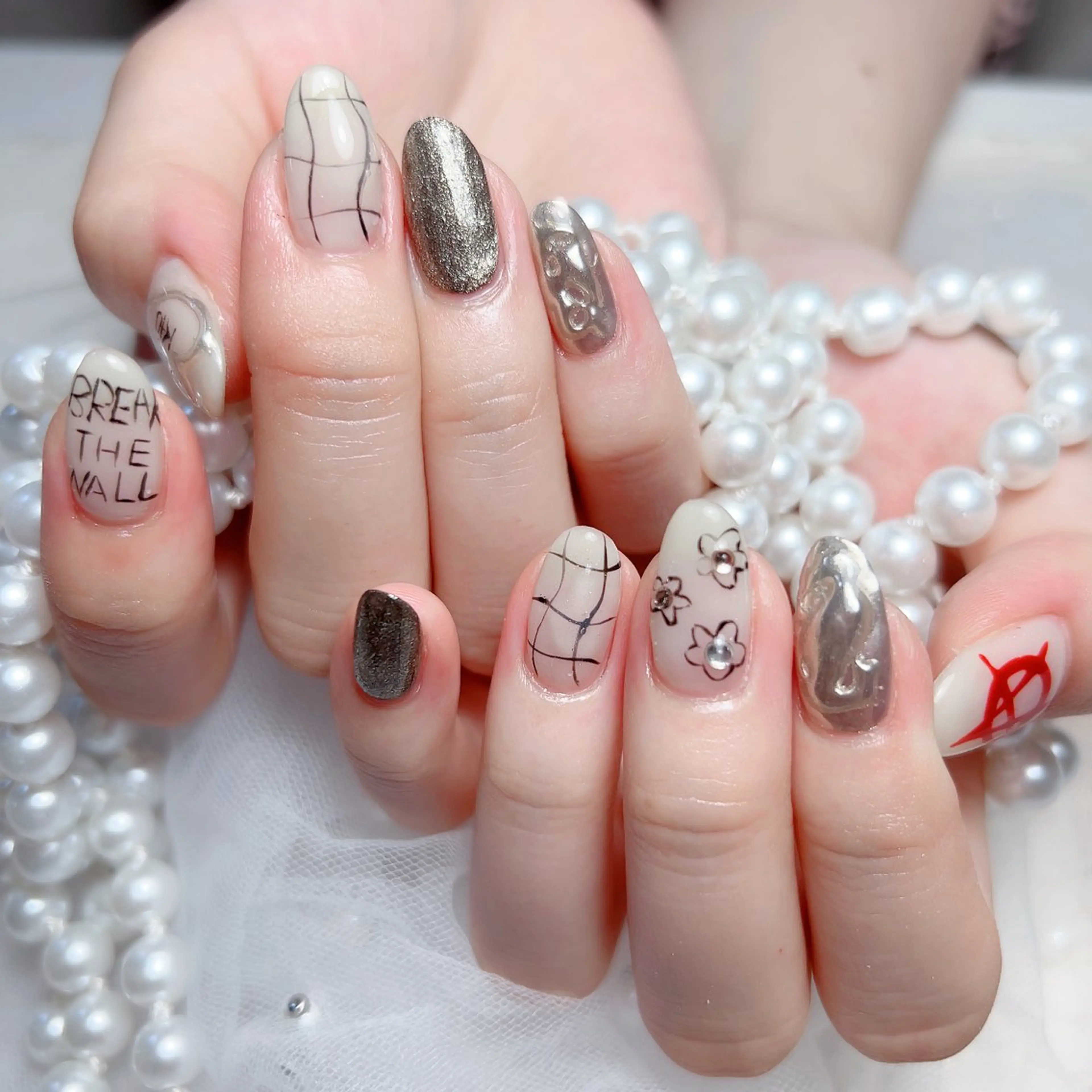 ネイル ハンドネイル M🌷nail 長さだし専門店のネイルデザイン