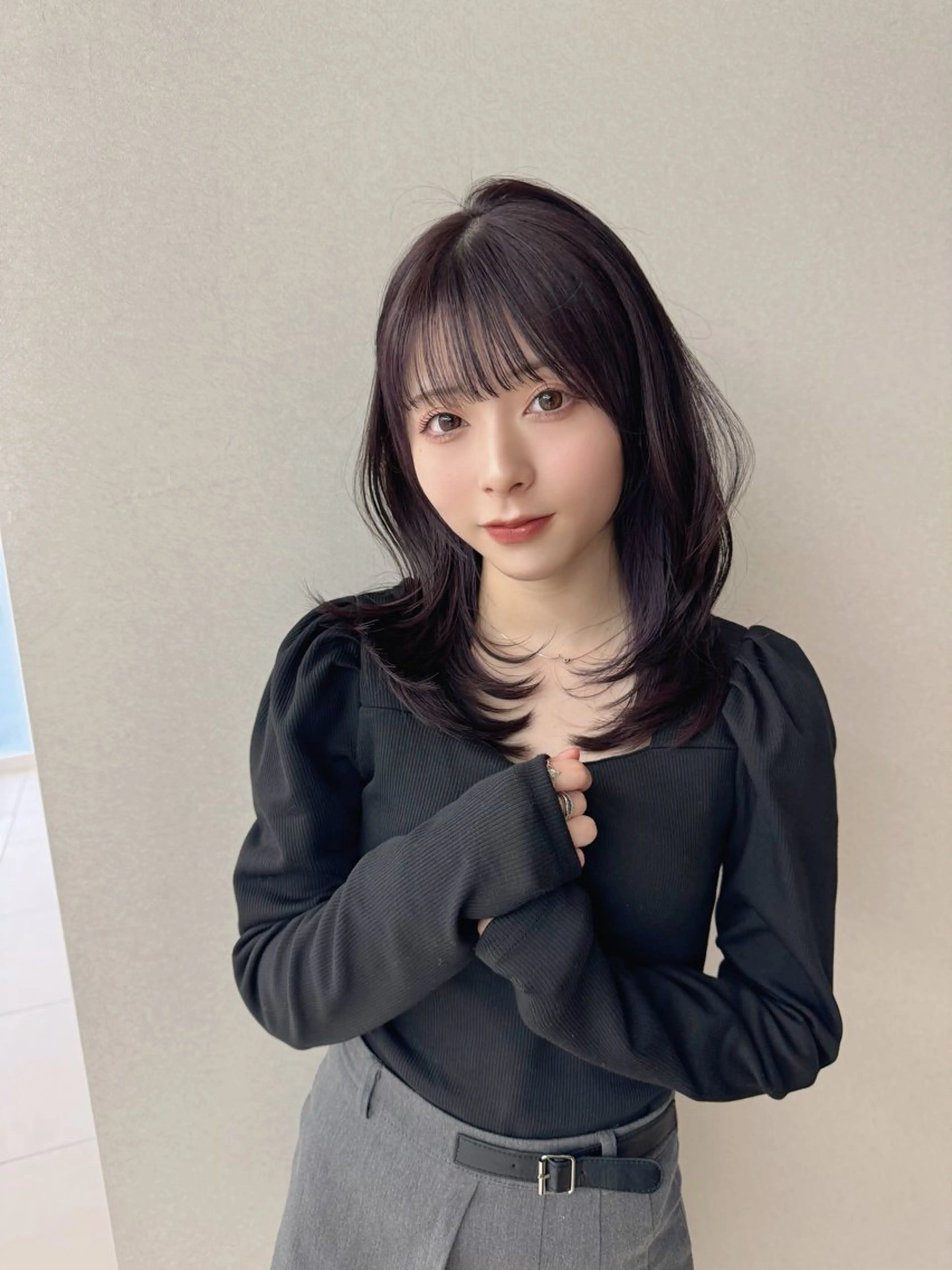 ミディアム カラー カット ヘアカラー トリートメント COA GINZA 空也/前髪/顔まわりのヘアスタイル