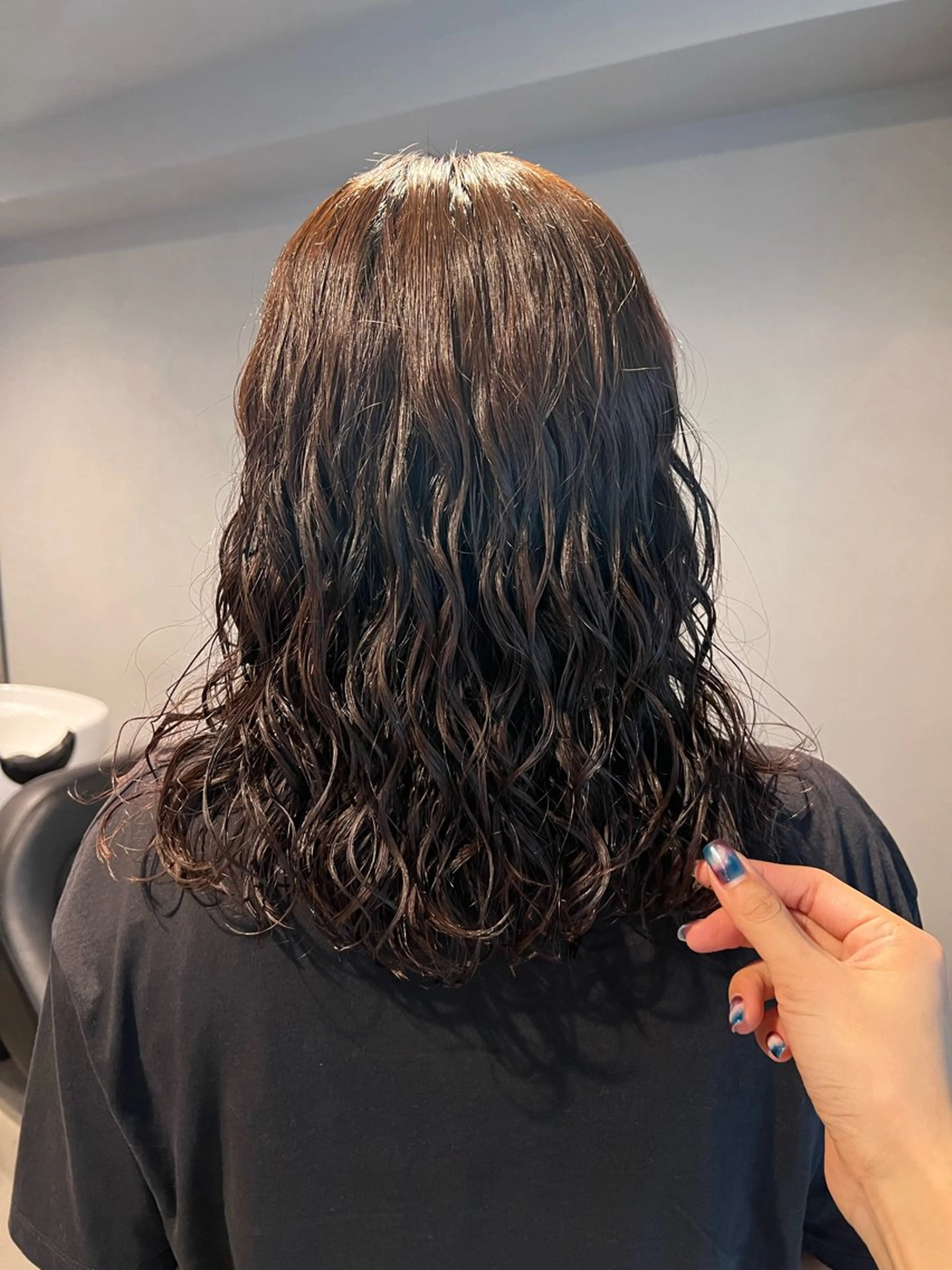 セミロング セミロングパーマ デジタルパーマ ウェーブパーマ/神野のヘアスタイル