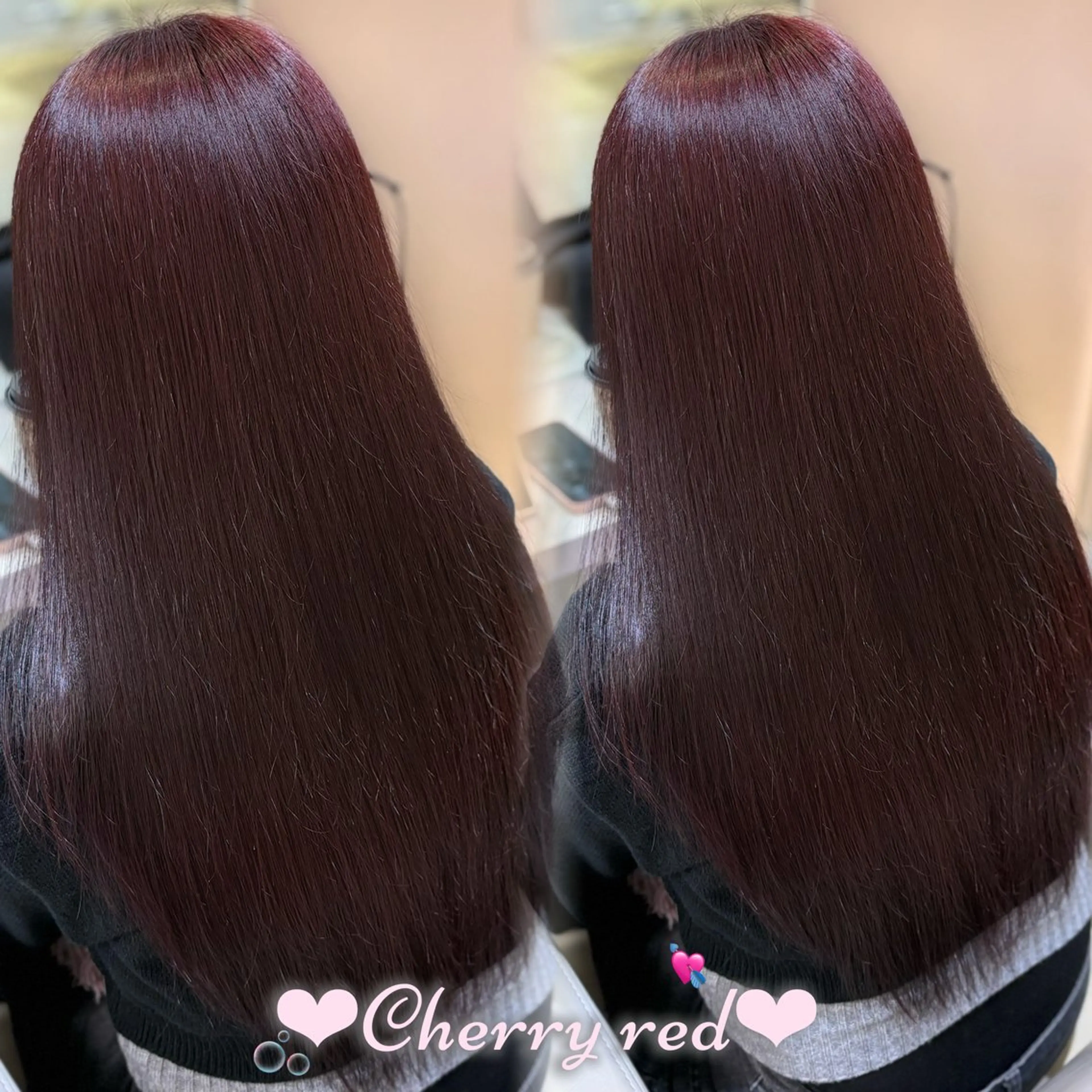 ロング カラー ブリーチ ダブルカラー ブリーチなしカラー レッドカラー ヘアカラー トリートメント 新宿/透明感カラー /韓国ヘアKANA♡のヘアスタイル