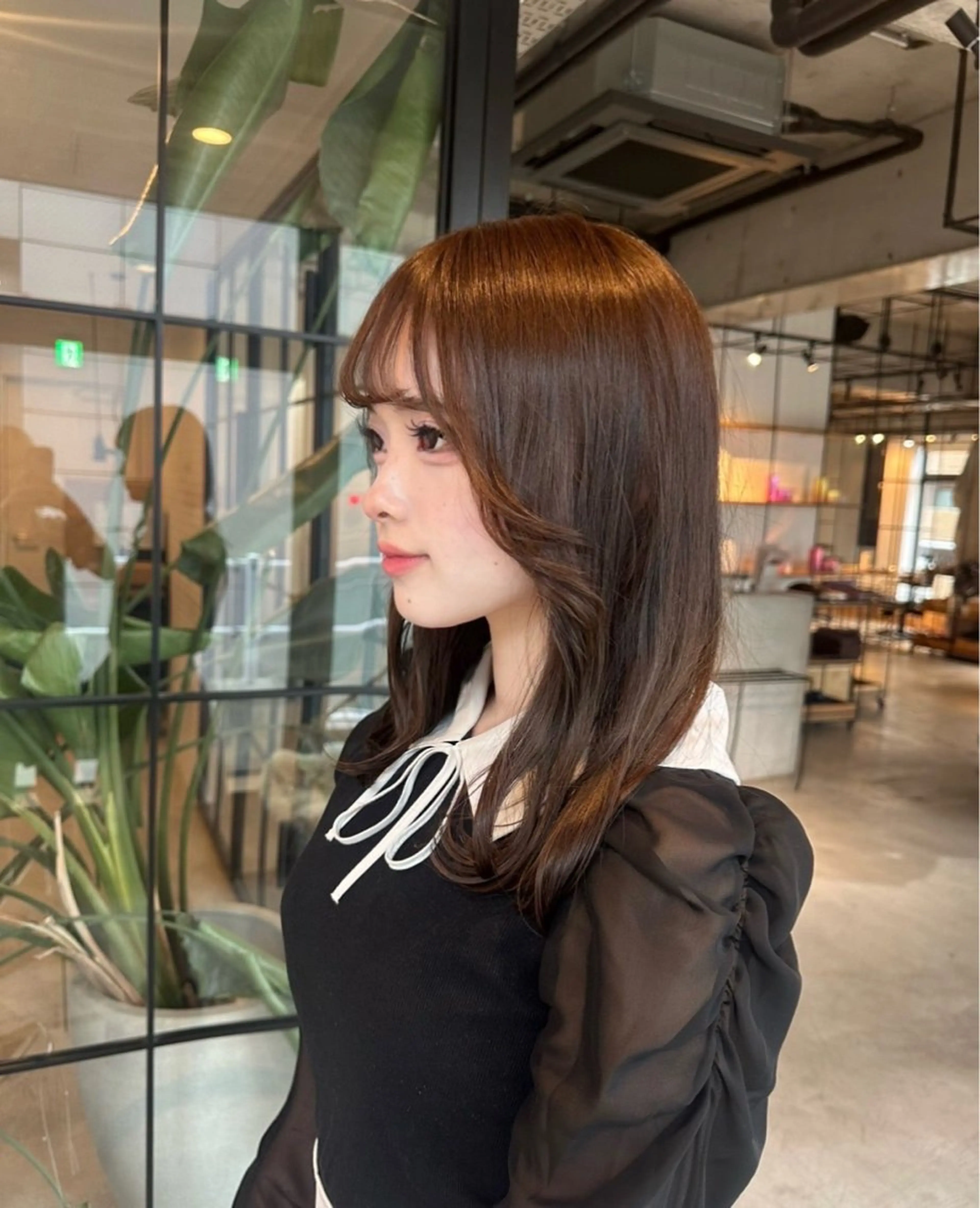 ミディアム 髪質改善/縮毛矯正 新潟/レイヤー/有紗のヘアスタイル