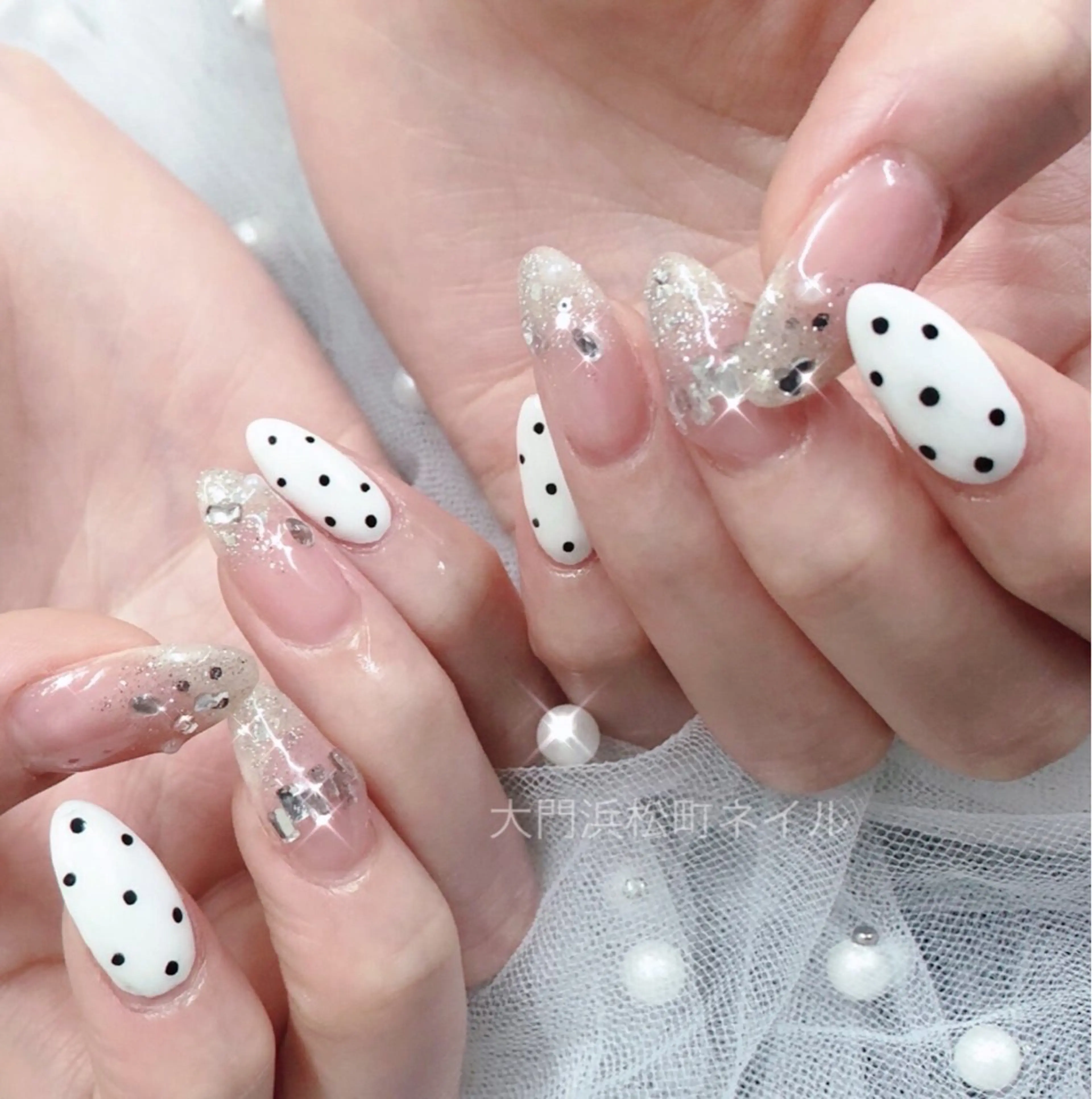 ネイル ダブルフレンチ フレンチネイル ガラスフレンチ マグネットネイル ミラーネイル ハンドネイル ハンドケア 大門浜松町 ネイルのネイルデザイン