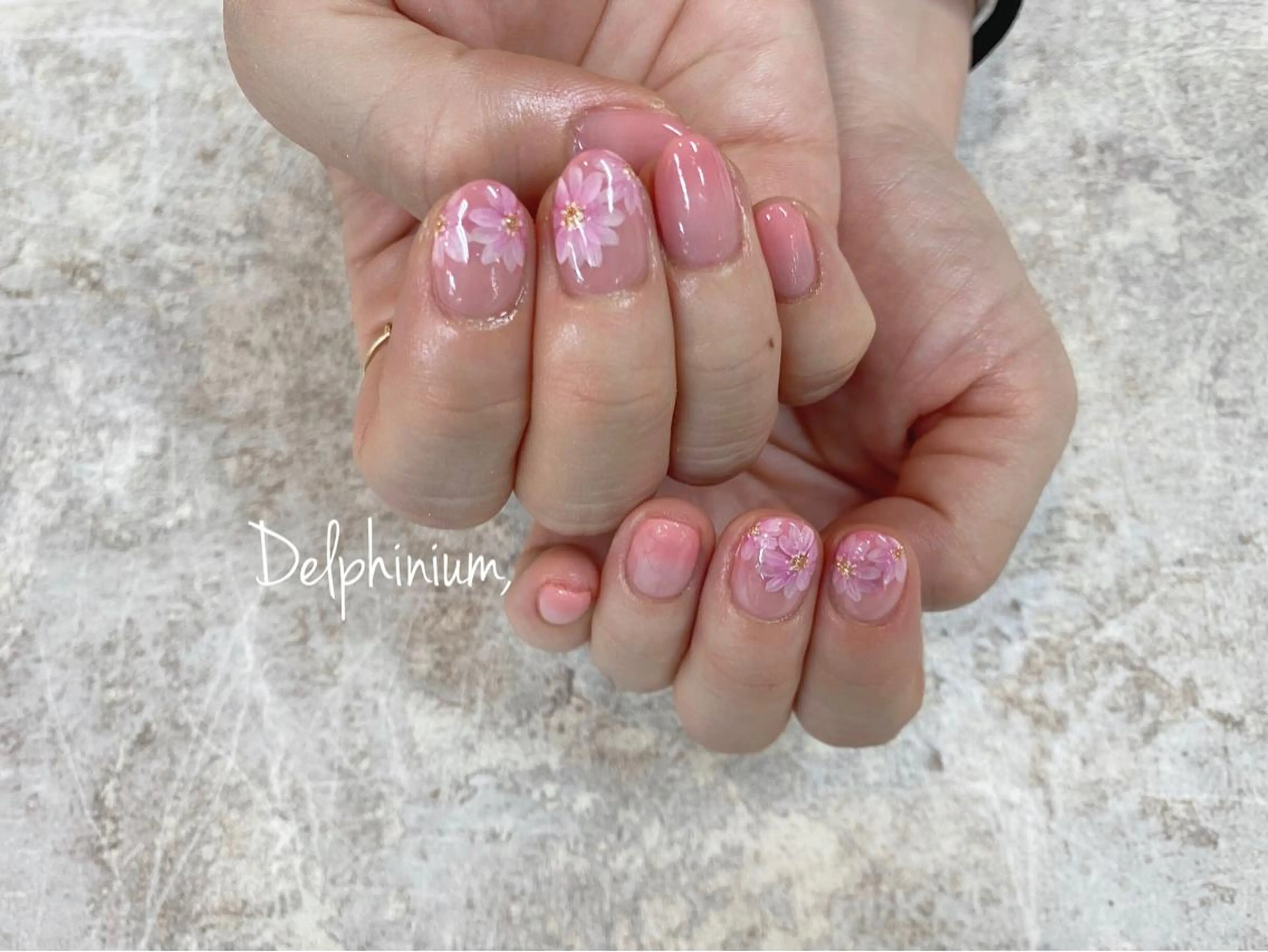 ネイル グリーン ハンドネイル 岡本 友恵のネイルデザイン