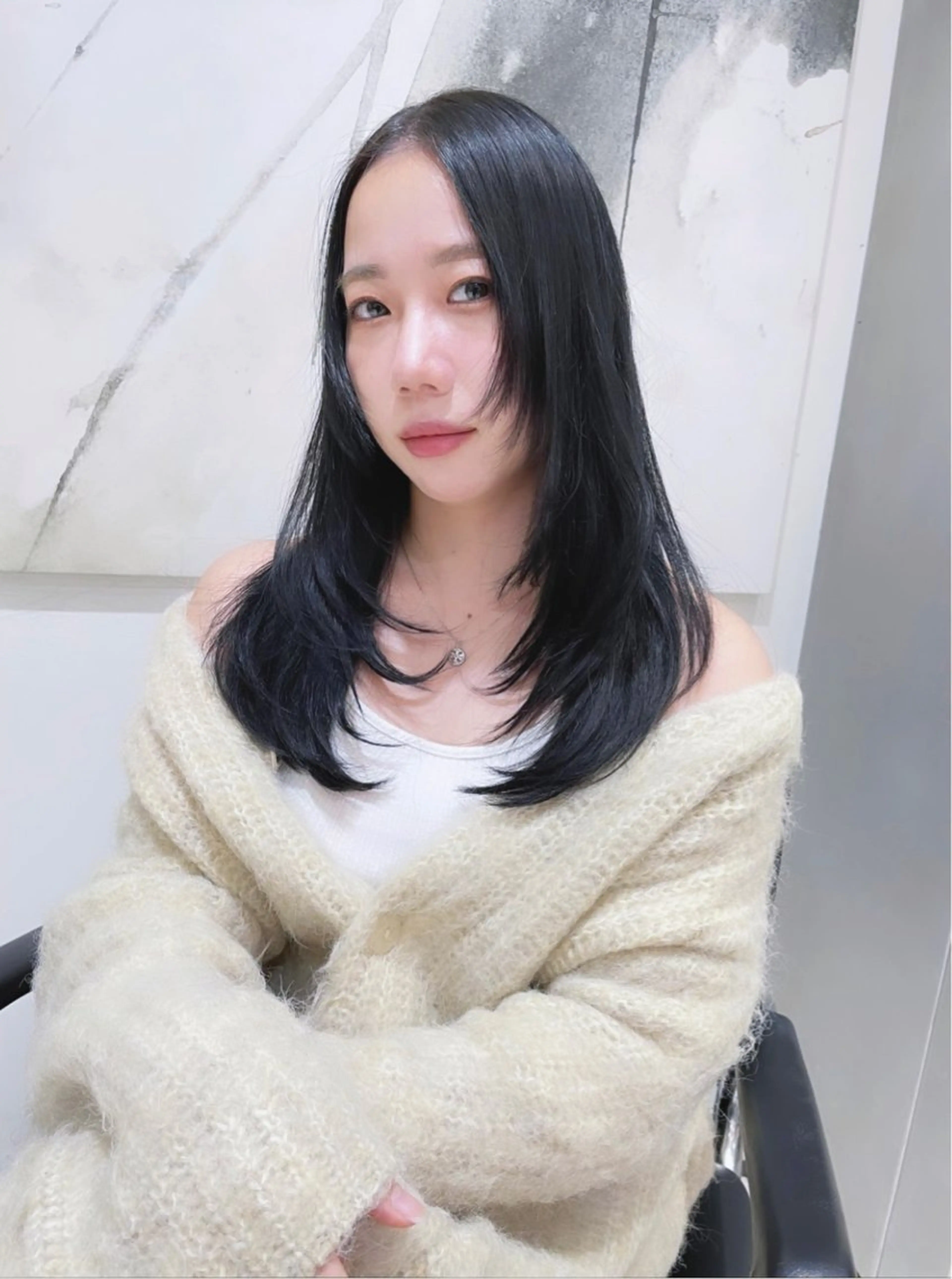 ロング カラー カット ヘアカラー ワンホン/韓国ヘア 🤍amiのヘアスタイル