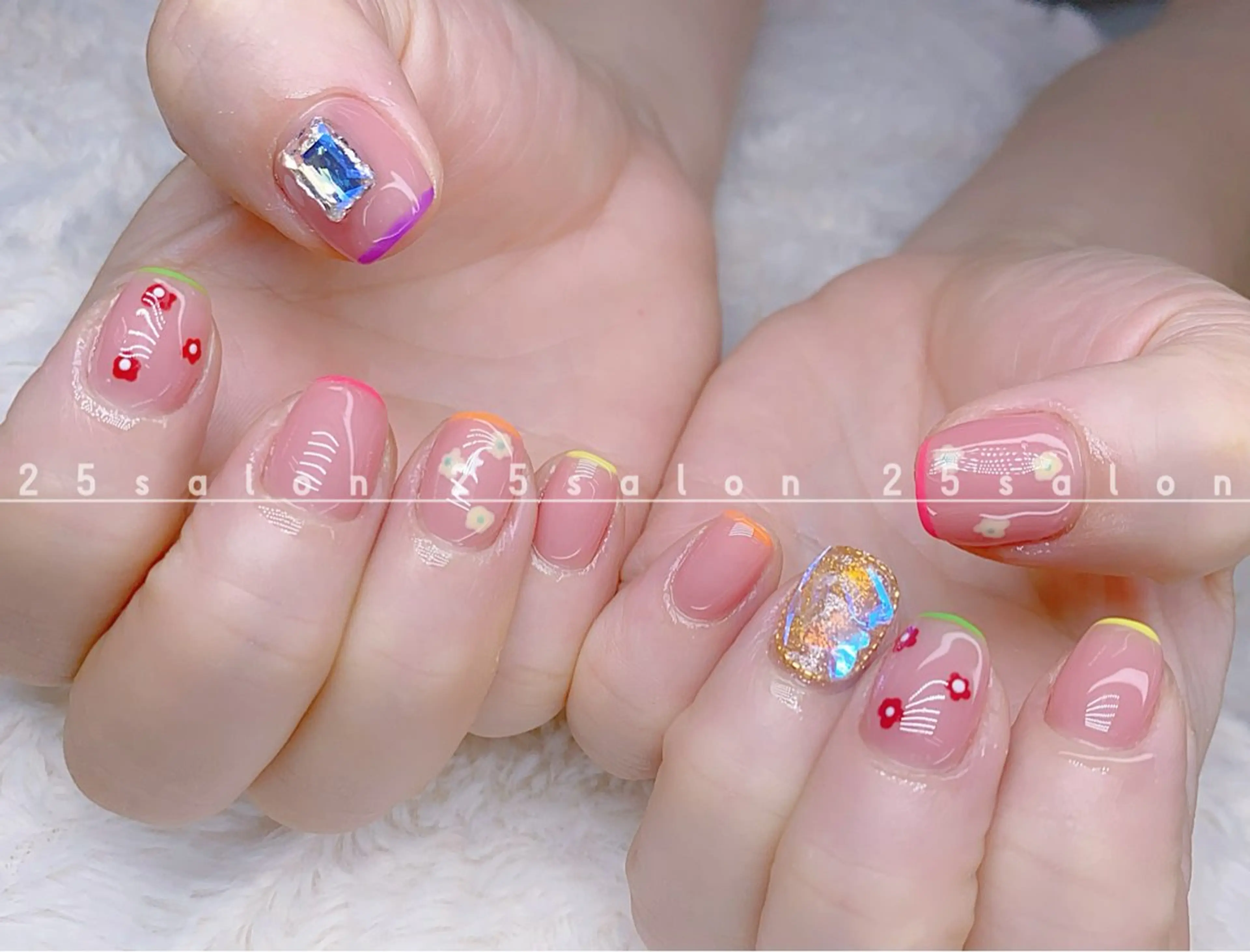 ネイル ジェルネイル 韓国ネイル ニュアンスネイル パラジェル ワンホンネイル 2 5のマツエク・マツパデザイン