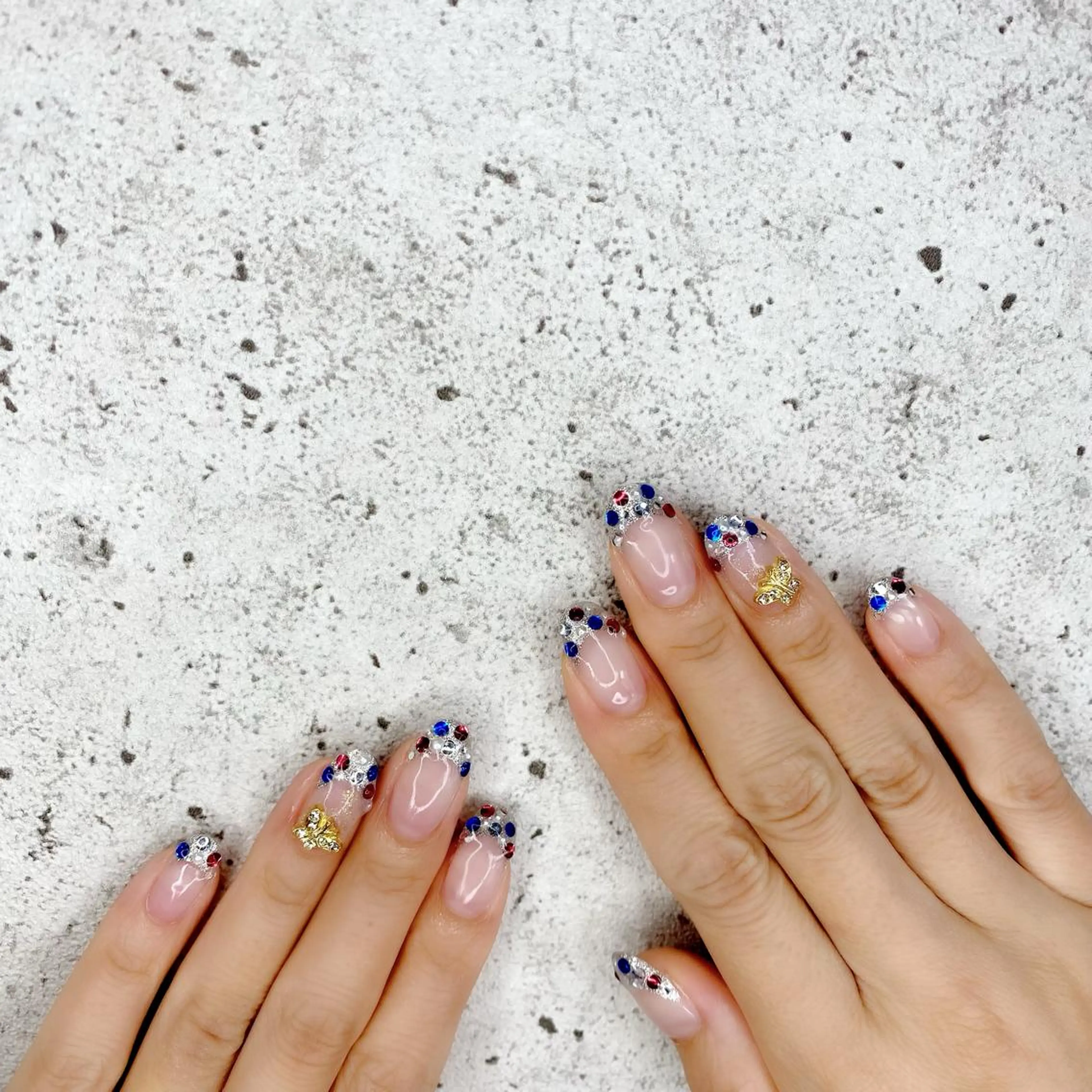 セミロング カラー パーマ ヘアアレンジ メンズ キッズ ネイル マツエク・マツパ フレンチネイル ジェルネイル ストーンネイル ハンドネイル Salon Ｋのネイルデザイン