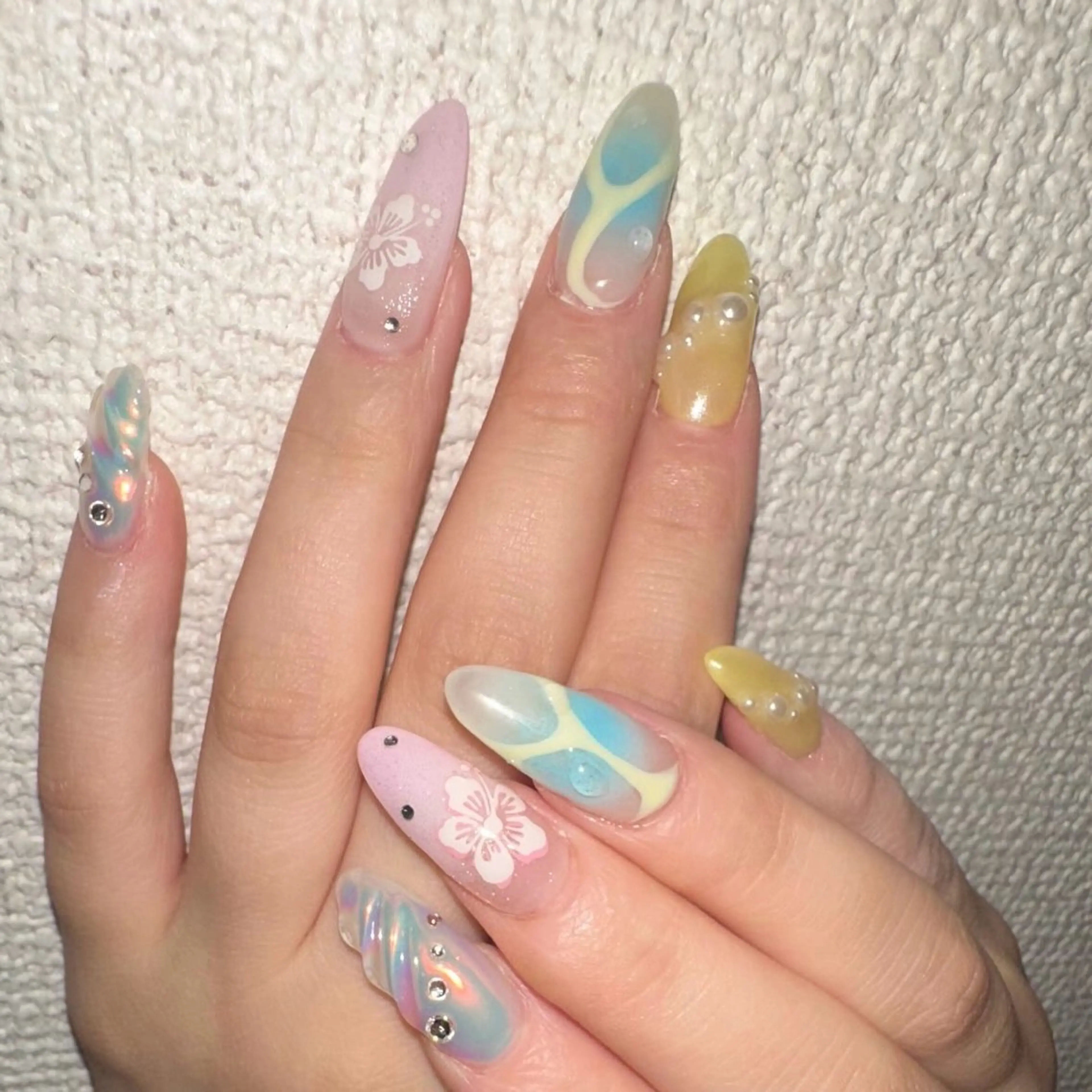 ネイル 夏ネイル ハンドネイル nail&eye pang hinaのネイルデザイン