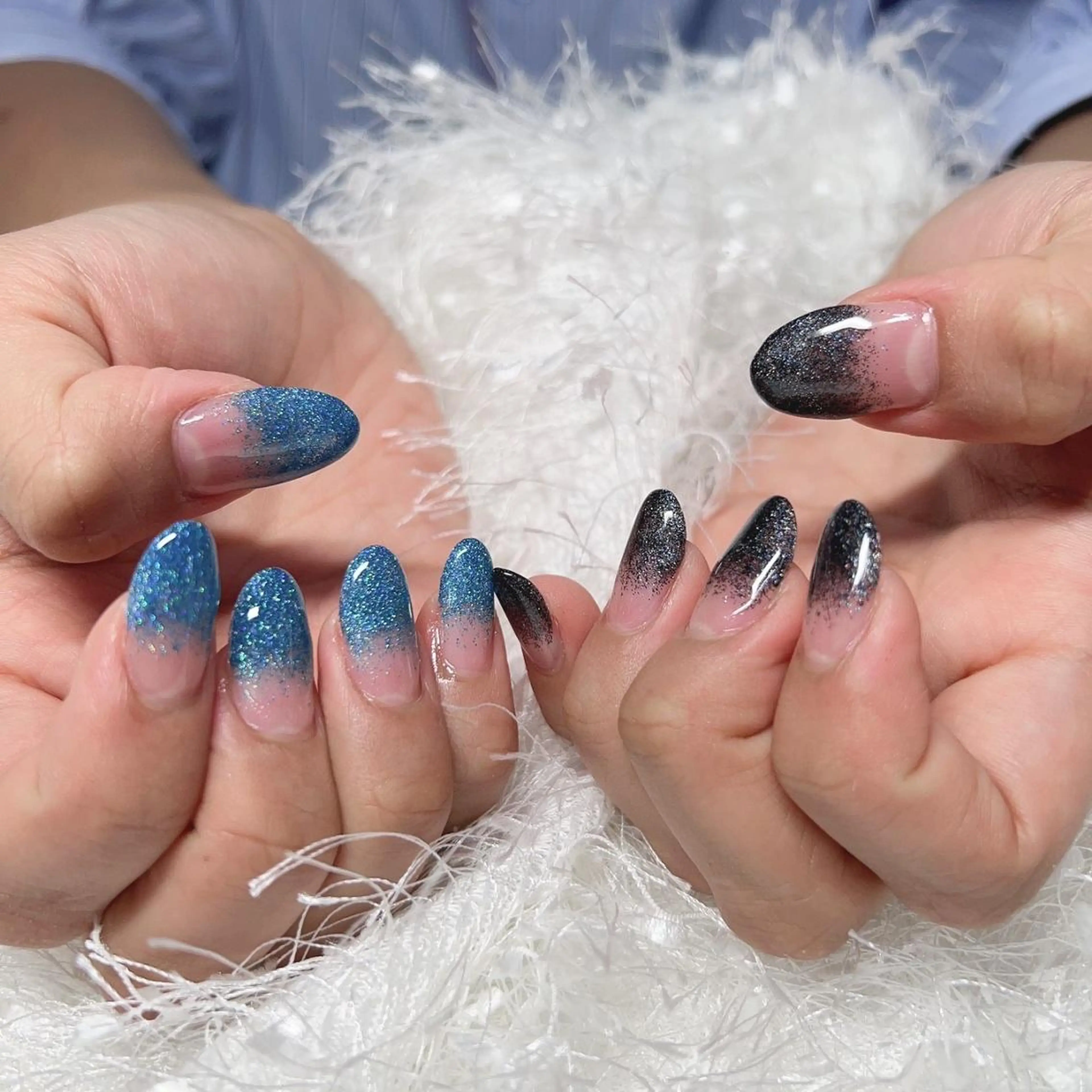 ネイル 長さ出し ジェルネイル グラデーション 韓国ネイル ラメ(グリッター) ハンドネイル Nail&eye Belire 新宿のネイルデザイン