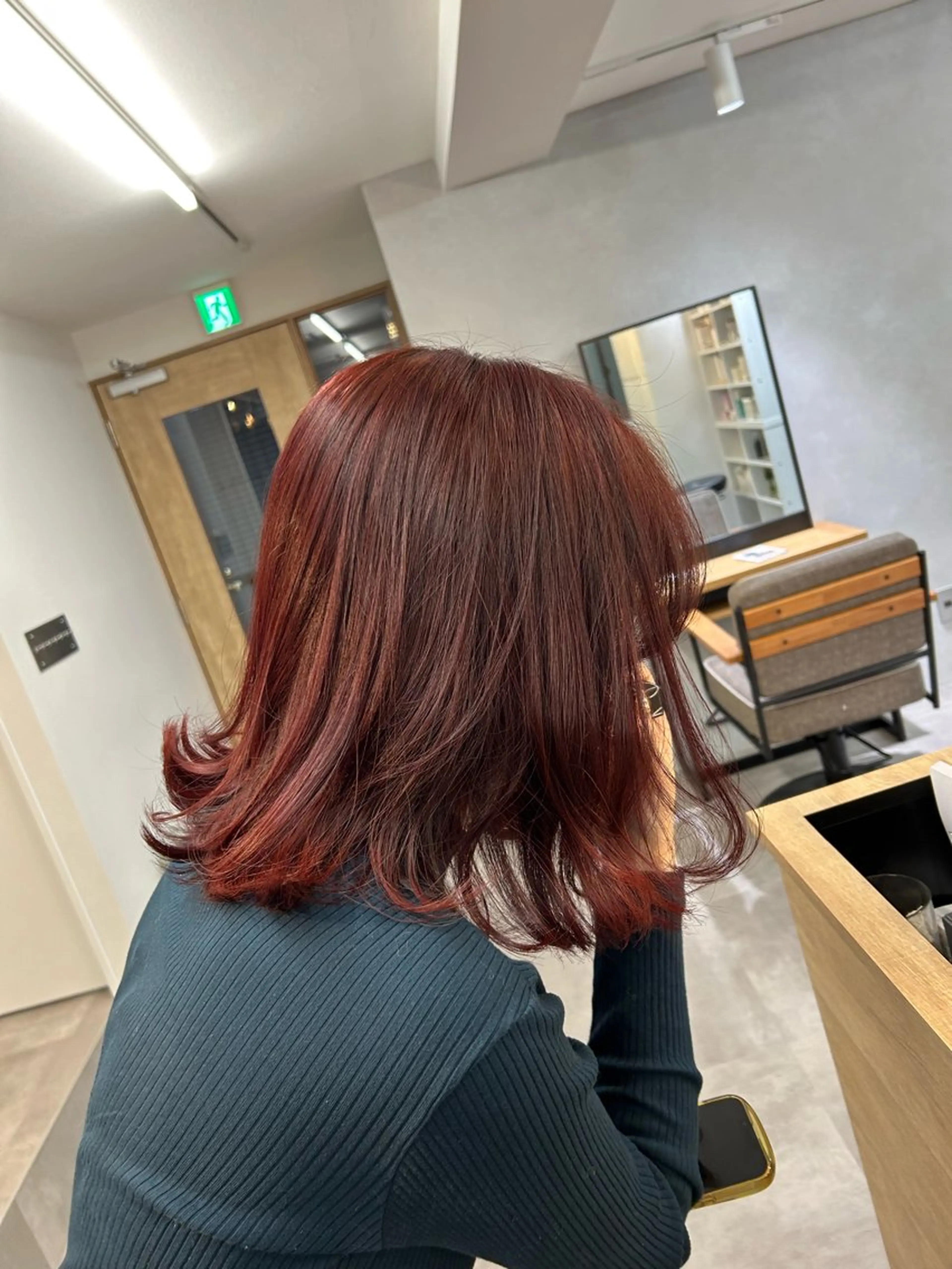 セミロング カラー レッドカラー 暖色･似合わせカラー (廣石沙英🎀)のヘアスタイル