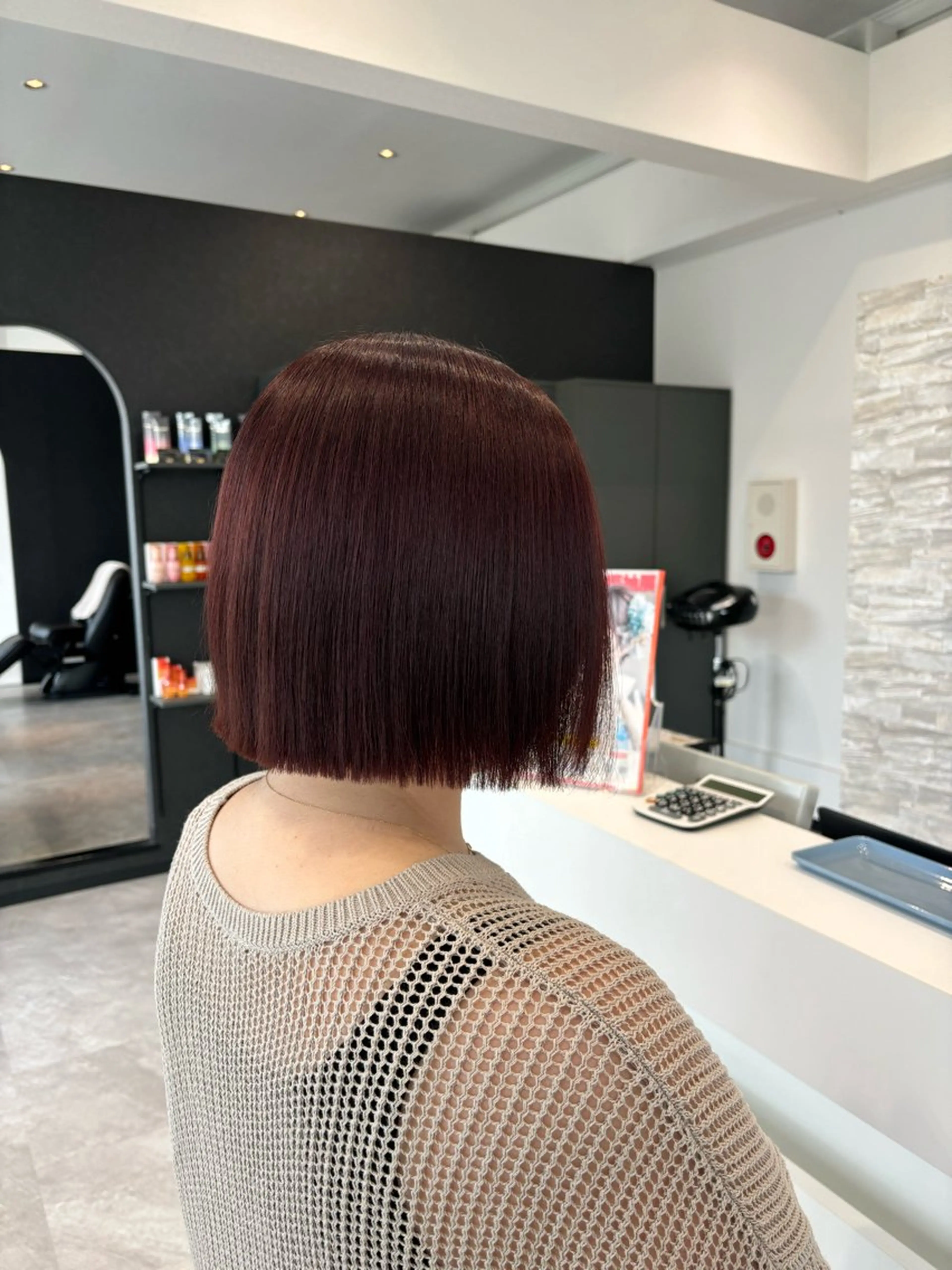 ミディアム カット ヘアカラー トリートメント maki💖 ボブ/縮毛矯正のヘアスタイル