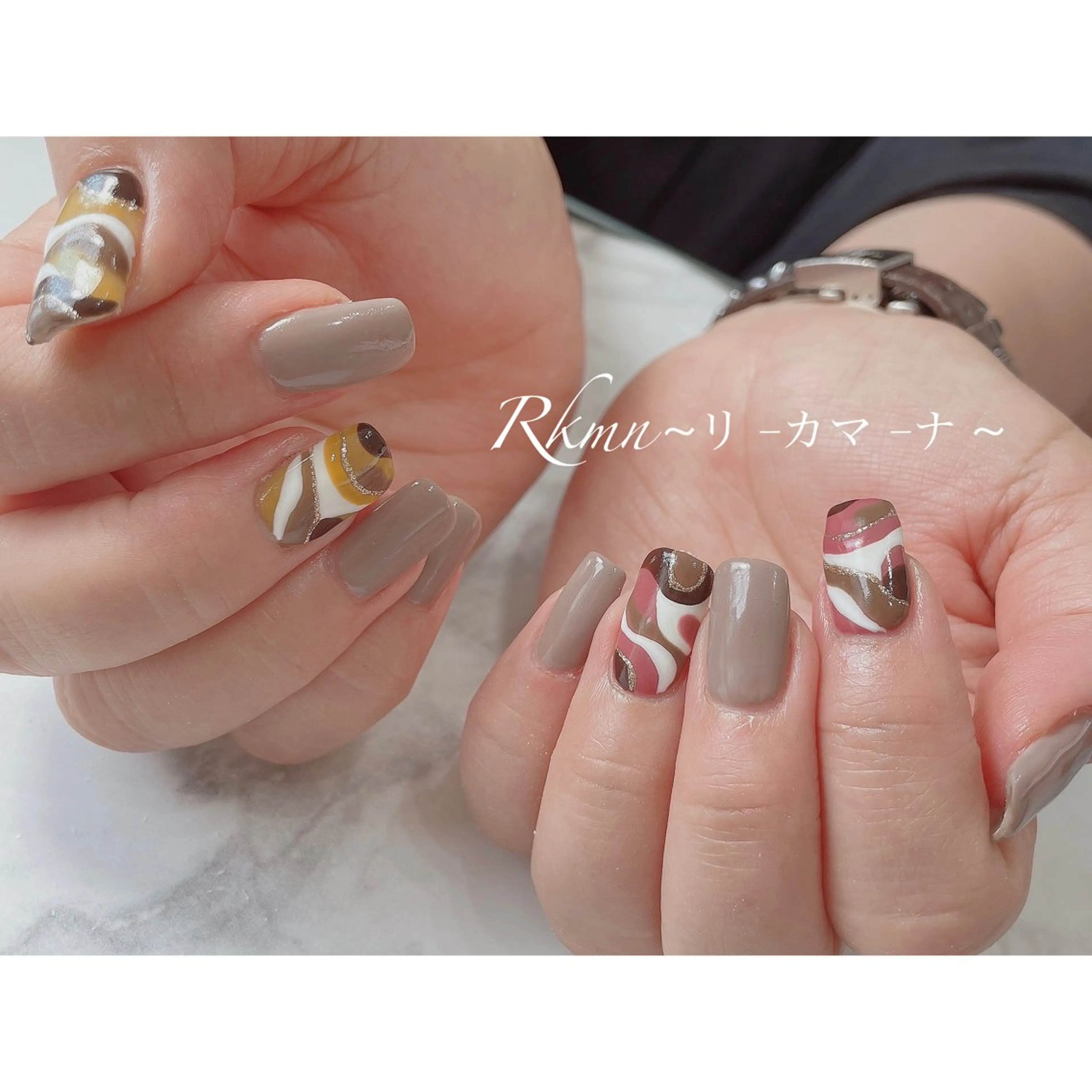 ネイル アートネイル 春ネイル ハンドネイル フットネイル ハンドケア Rkmn ~リ-カマ-ナ~のネイルデザイン