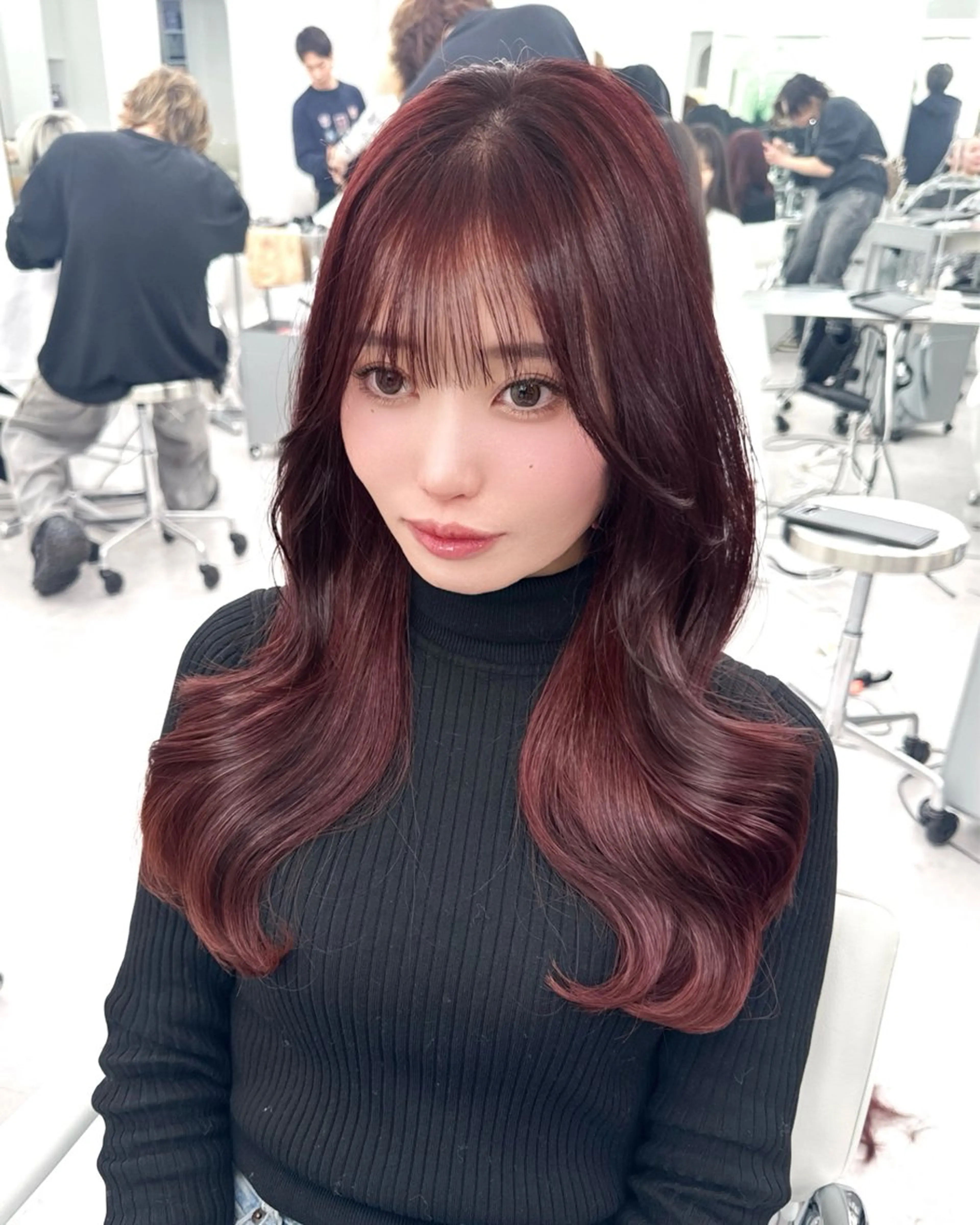 セミロング 韓国風ヘア レイヤーカット カット ヘアカラー トリートメント 顔周り特化/韓国ヘア /レイヤー/吉野幸大のヘアスタイル