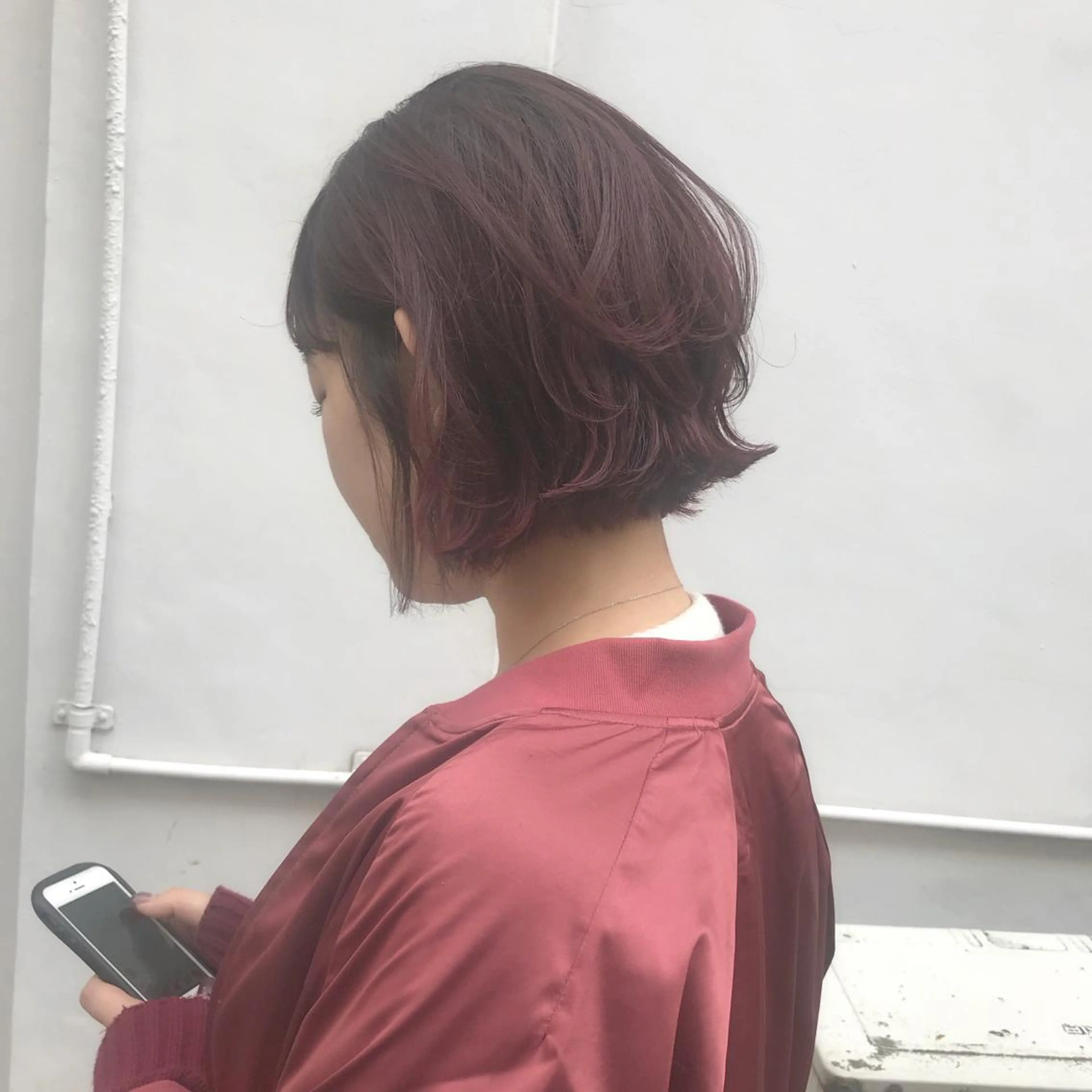 ショート カラー ピンクカラー ボブ 外ハネヘア 岩田菜央 《武蔵小杉》のヘアスタイル