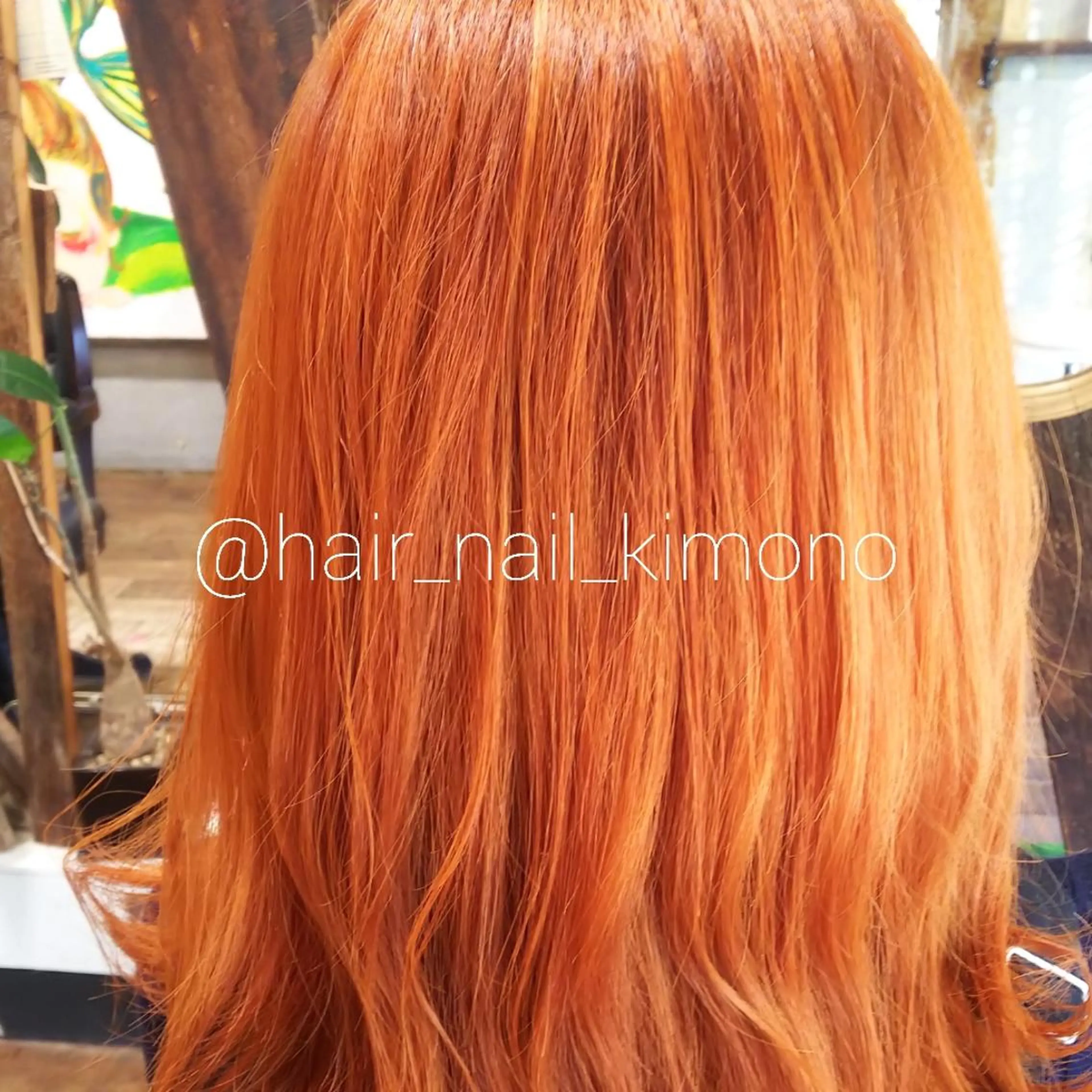 ミディアム カラー オレンジ カット ヘアカラー EMANON 心斎橋所属・デザインカラー /aiのヘアスタイル