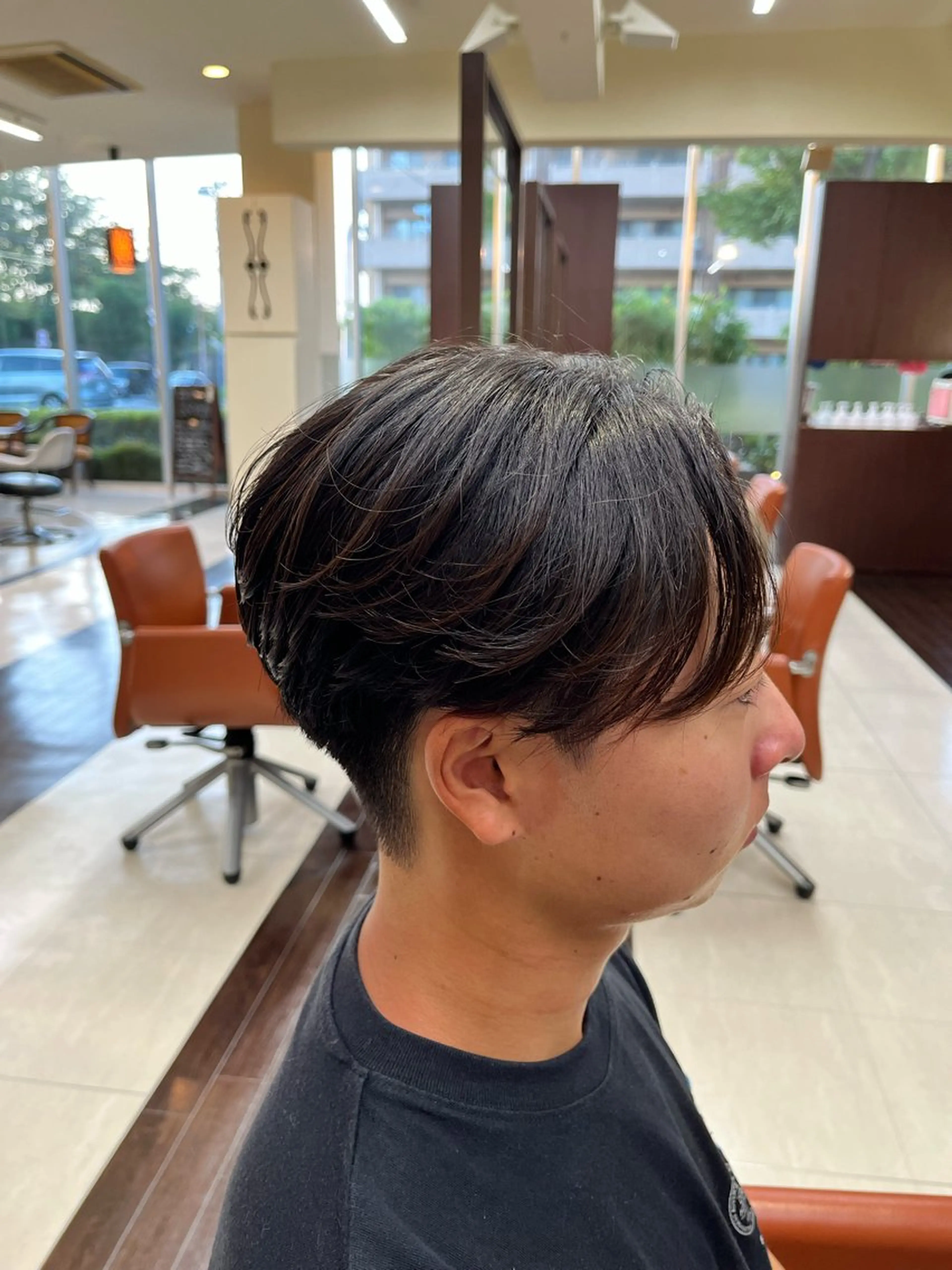 ショート パーマ メンズ センターパート メンズパーマ ニュアンスパーマ AROH  men's cut&men's perm 船橋店所属・🧊メンズ特化🧊 高木航希のヘアスタイル