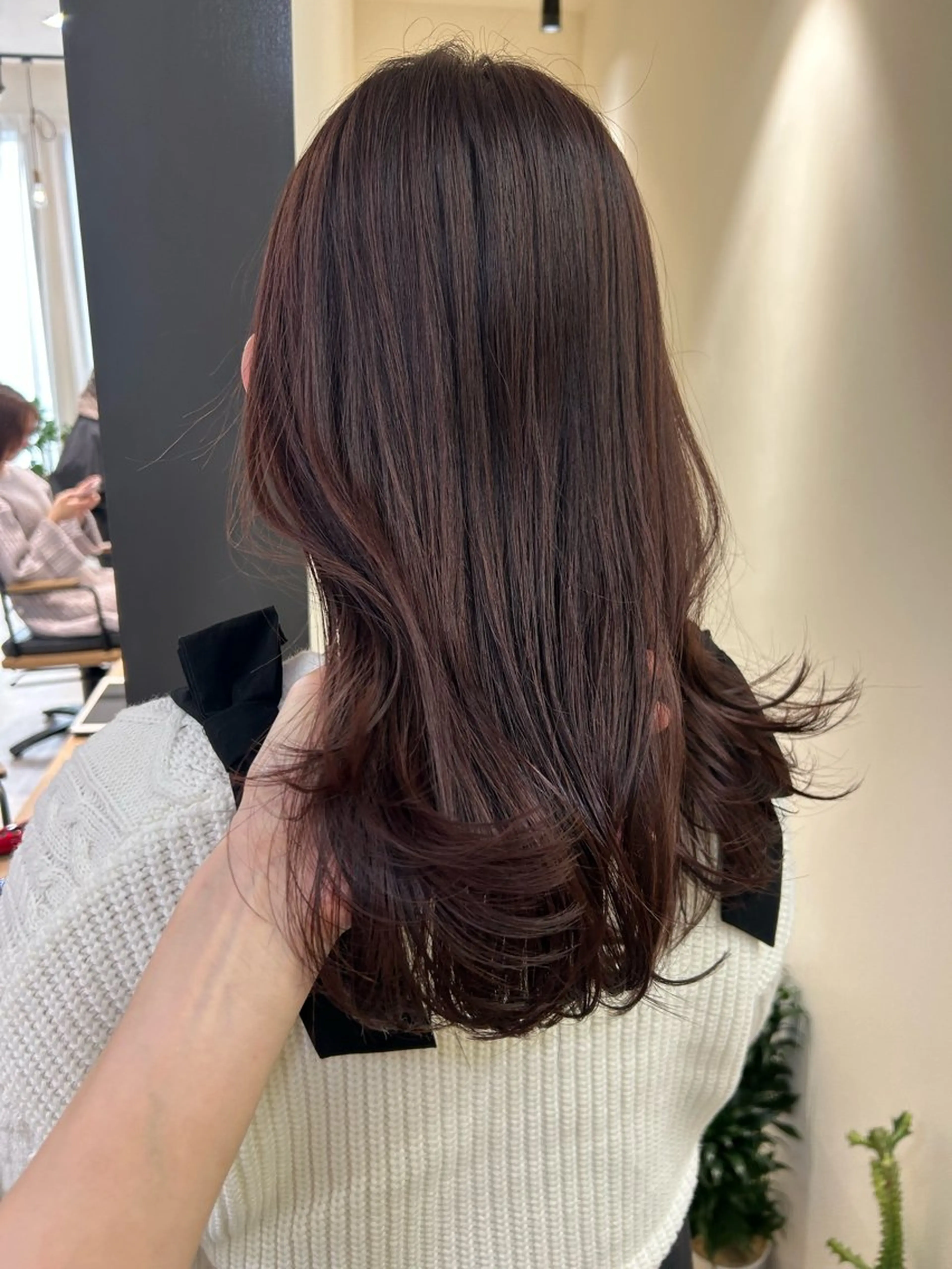 セミロング カラー ブラウンカラー ピンクカラー ピンクブラウン hub hair レイヤー/透明感のヘアスタイル