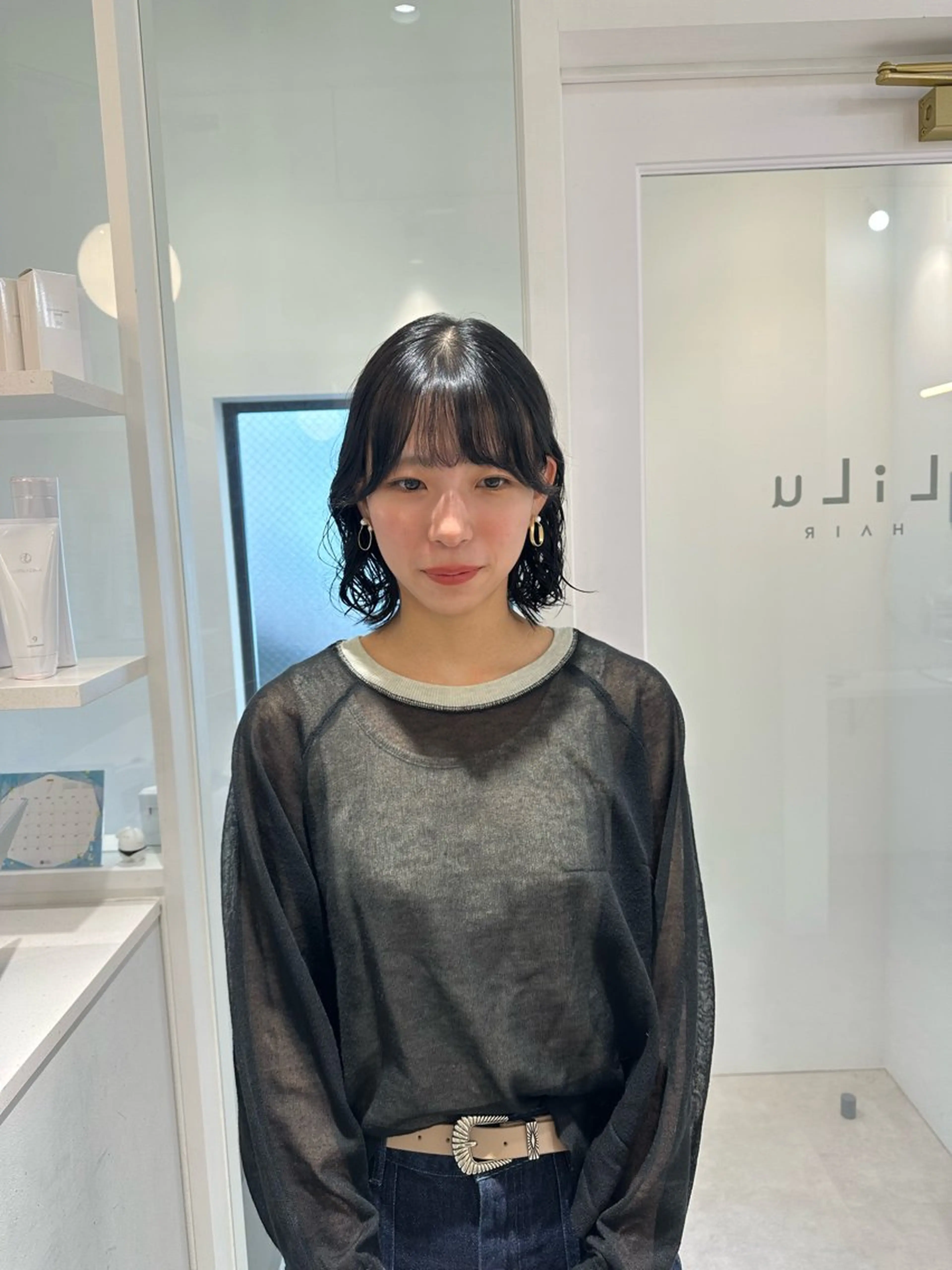 ミディアム パーマ お洒落パーマ/ 艶カラー/michiのヘアスタイル