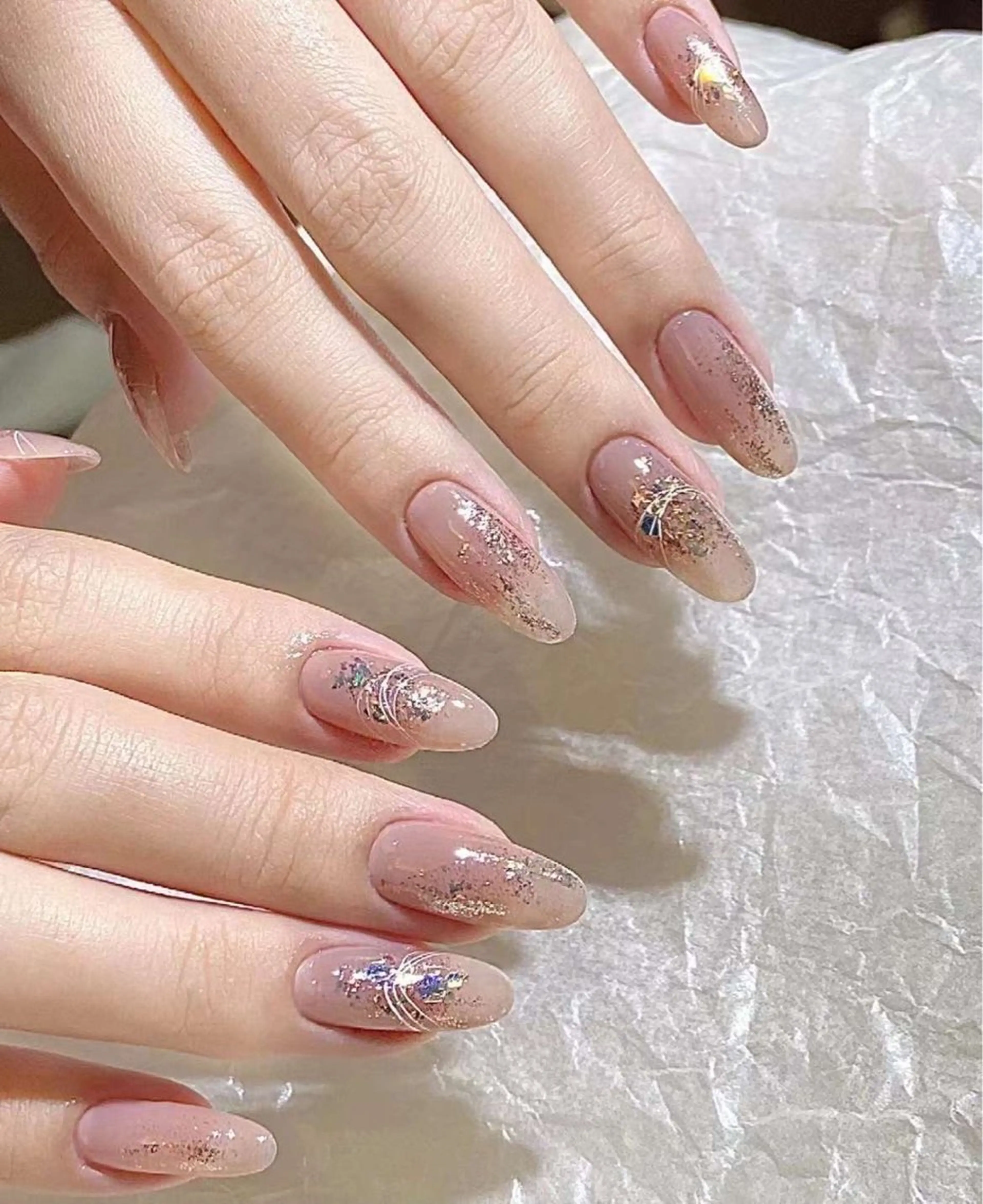 ネイル ジェルネイル ハート 韓国ネイル ニュアンスネイル パラジェル Niko nailサロンのネイルデザイン
