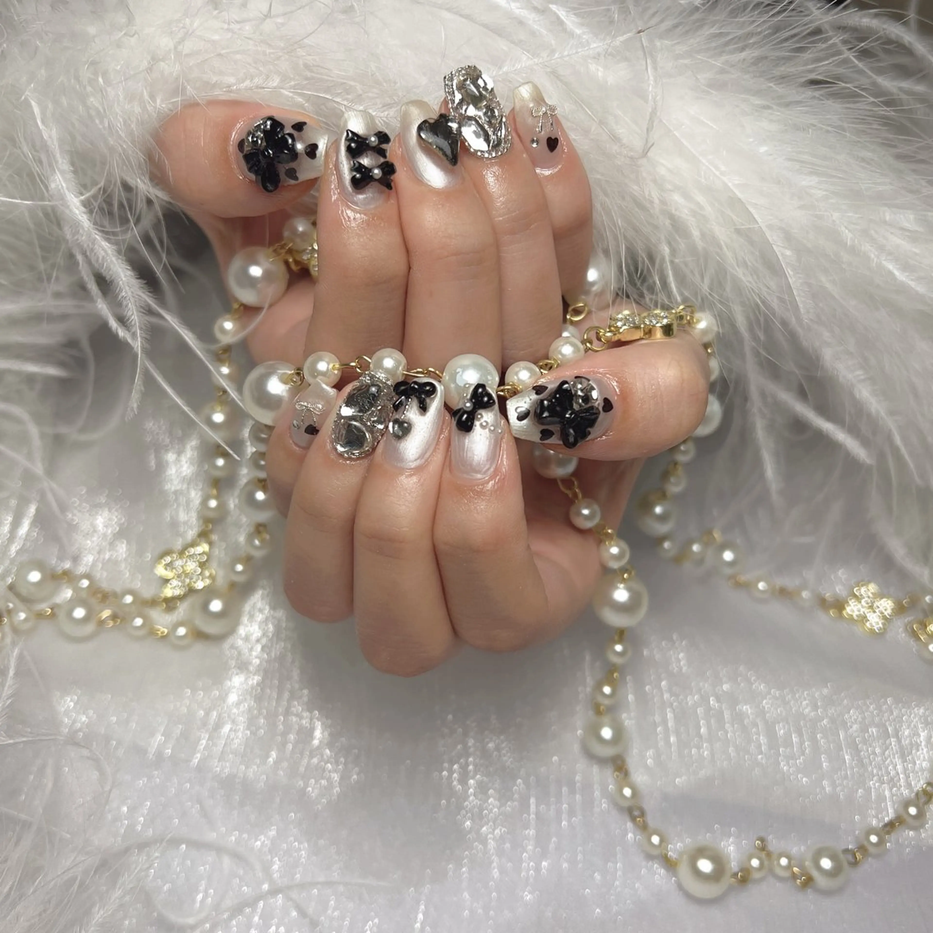 【HANDオフあり】90分パーツ付け放題（ワンカラーorラメグラデーション）の写真